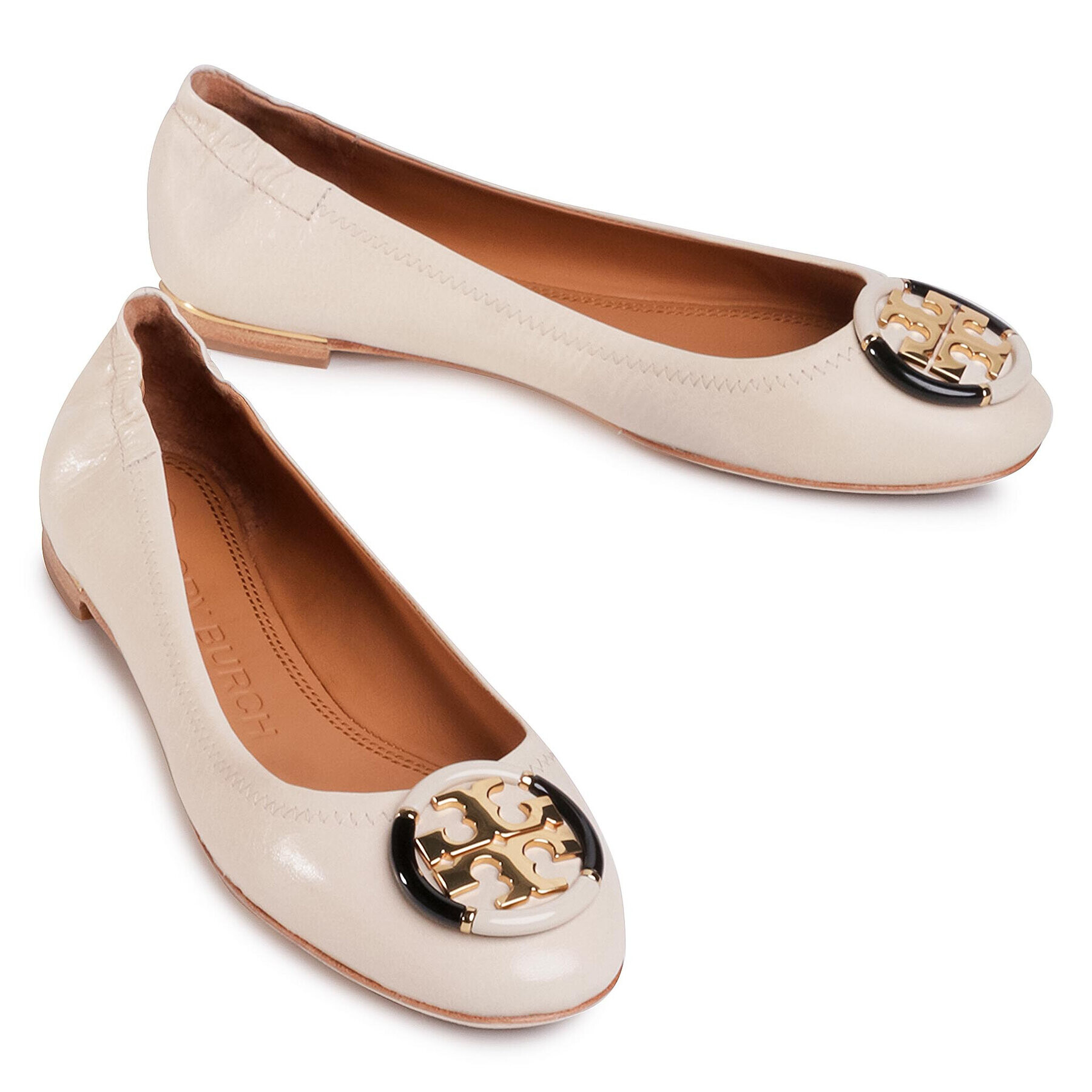 Tory Burch Balerini Minnie Ballet With Multi Logo 74062 Bej - Pled.ro