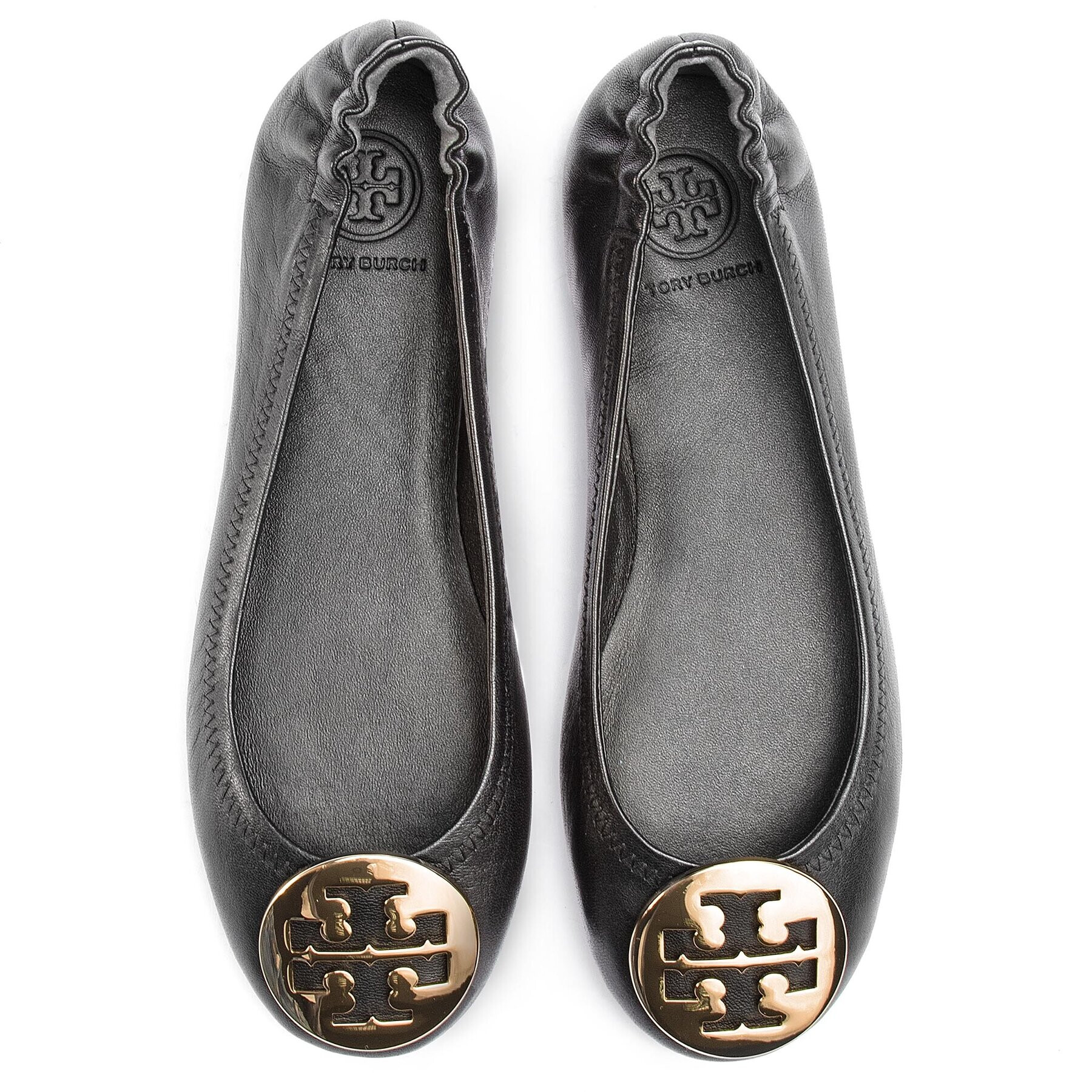 Tory Burch Balerini Minnie Travel Ballet With Metal Logo 50393 Negru - Pled.ro