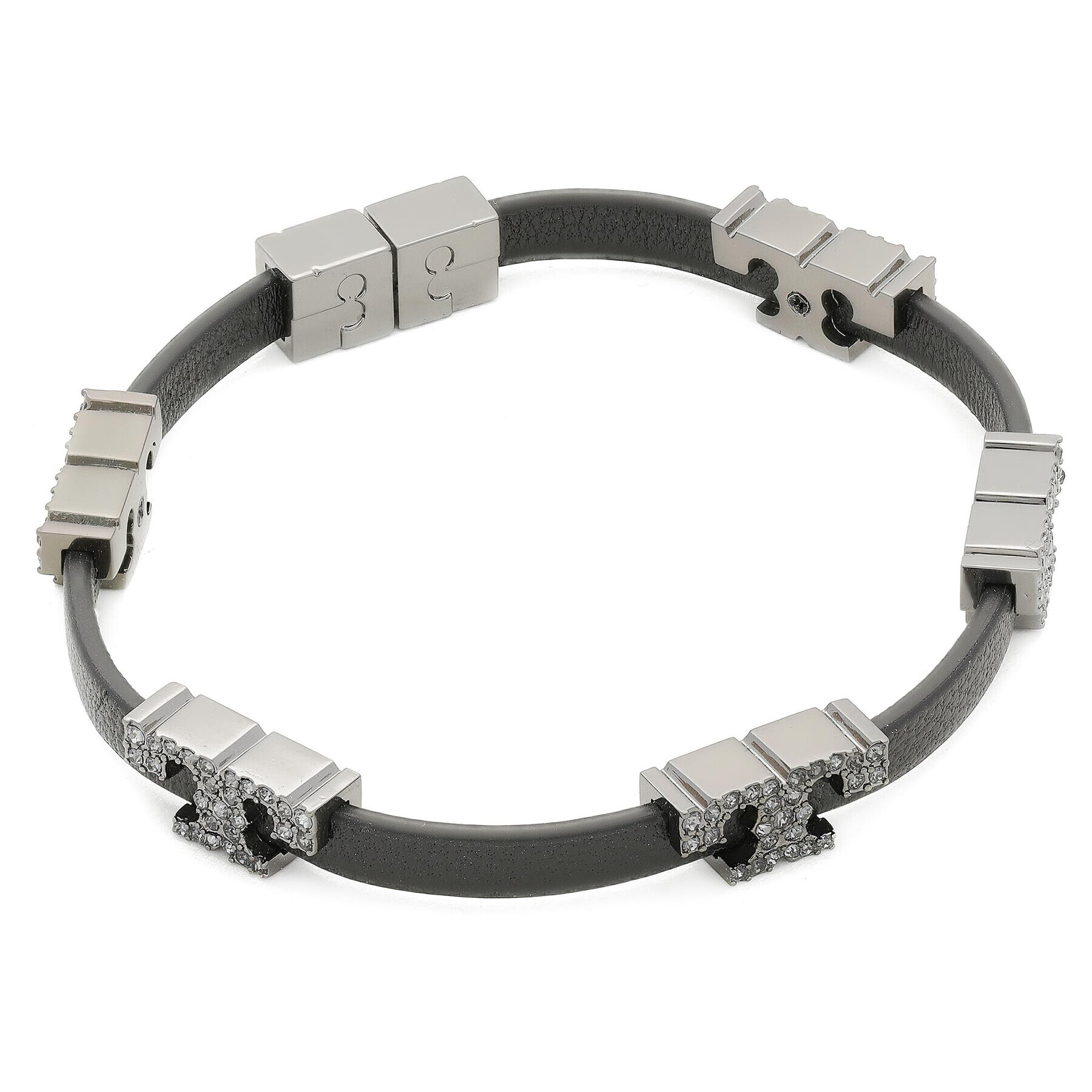 Tory Burch Brățară Serif-T Stackable Bracelet 80702 Negru - Pled.ro