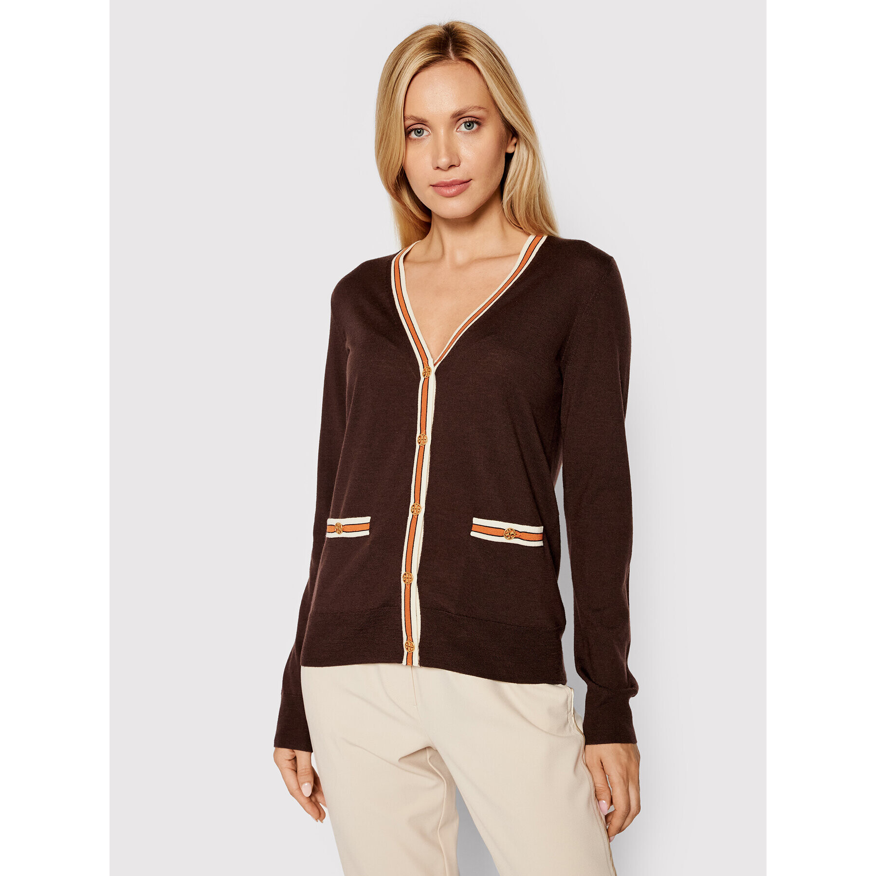 Tory Burch Cardigan Madeline 57330 Maro Regular Fit - Pled.ro