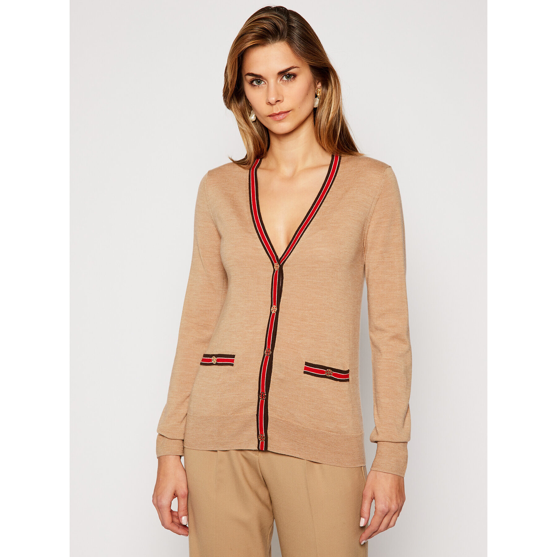 Tory Burch Cardigan Madeline 57330 Maro Regular Fit - Pled.ro