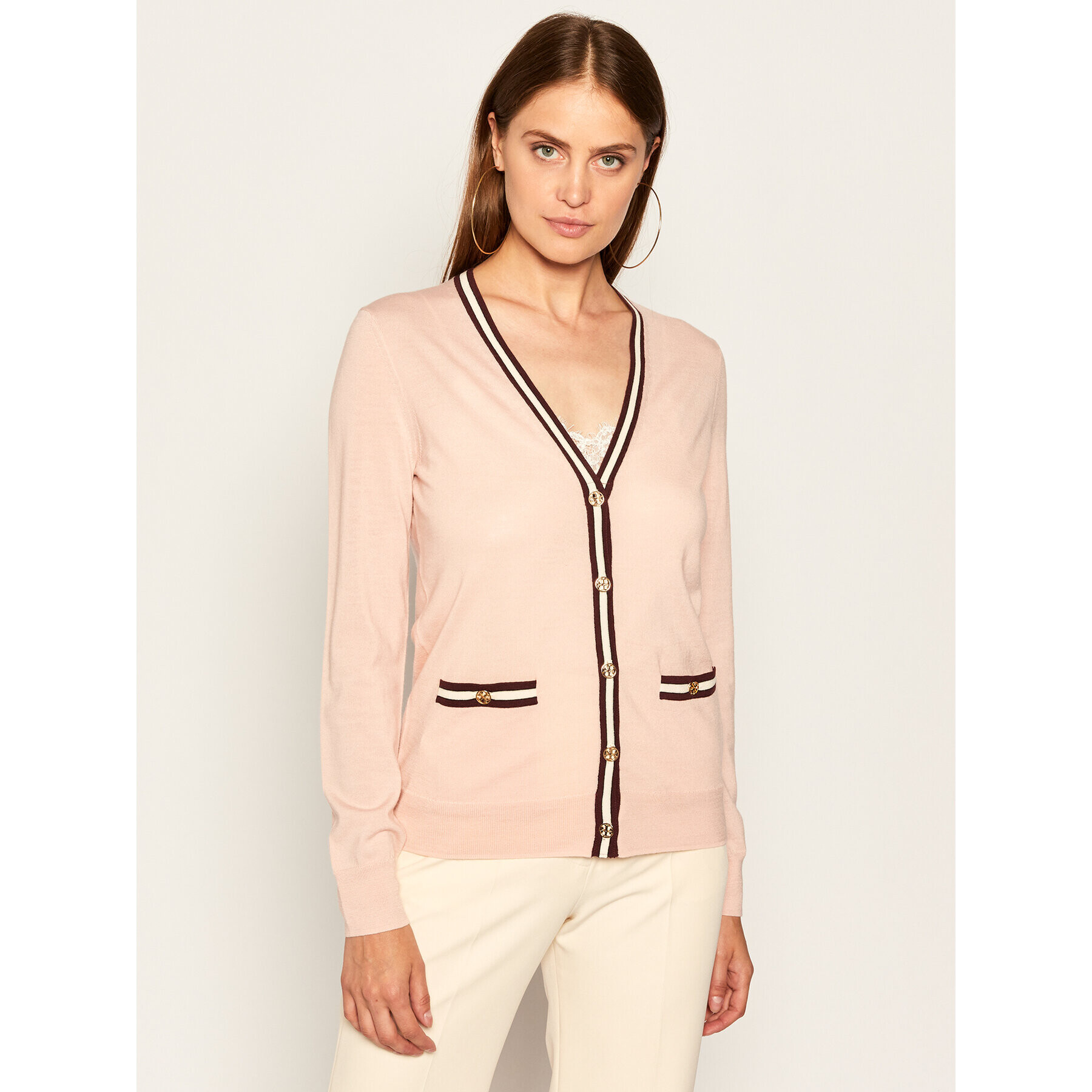 Tory Burch Cardigan Madeline 57330 Roz Regular Fit - Pled.ro