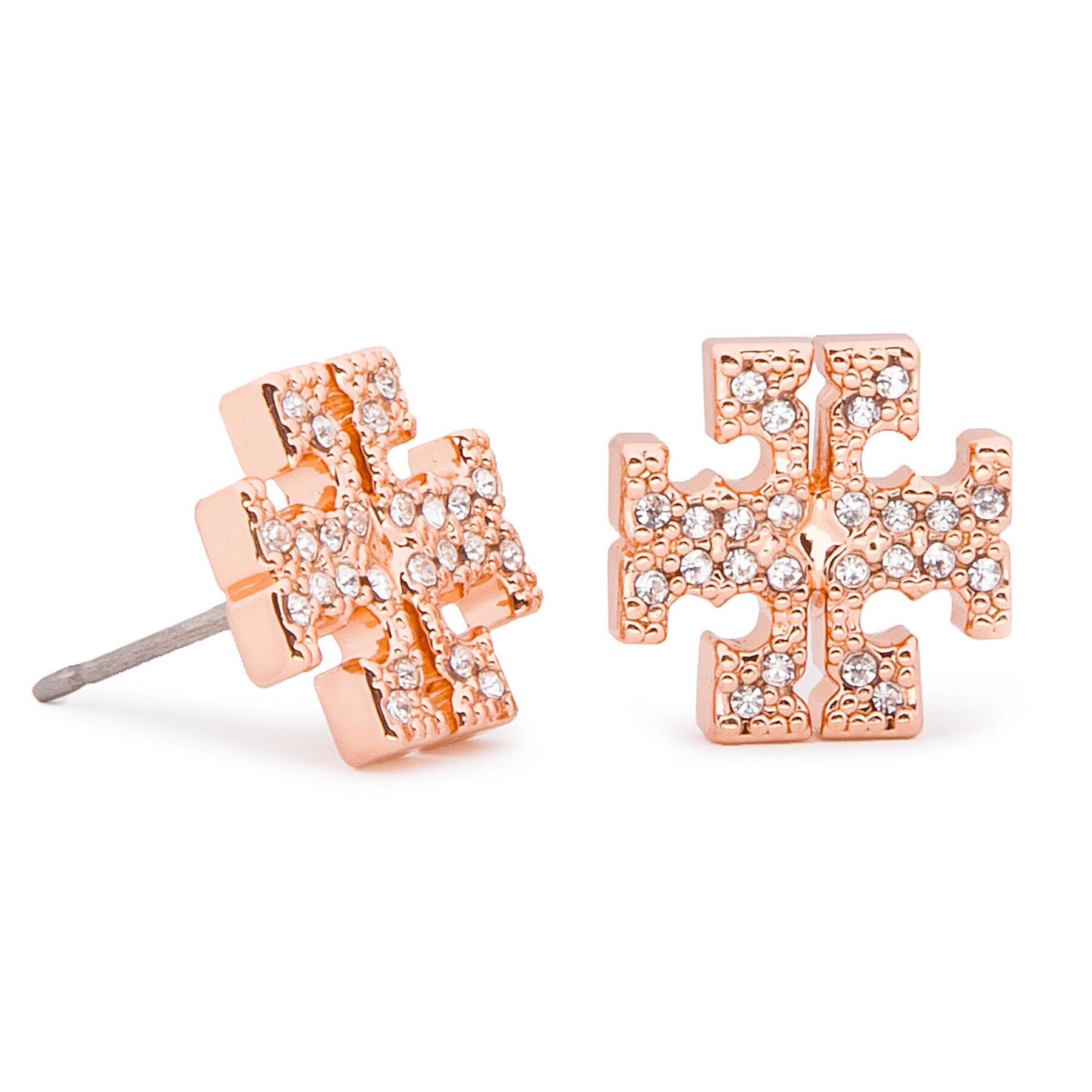 Tory Burch Cercei Crystal Logo Stud Earring 53423 Roz - Pled.ro