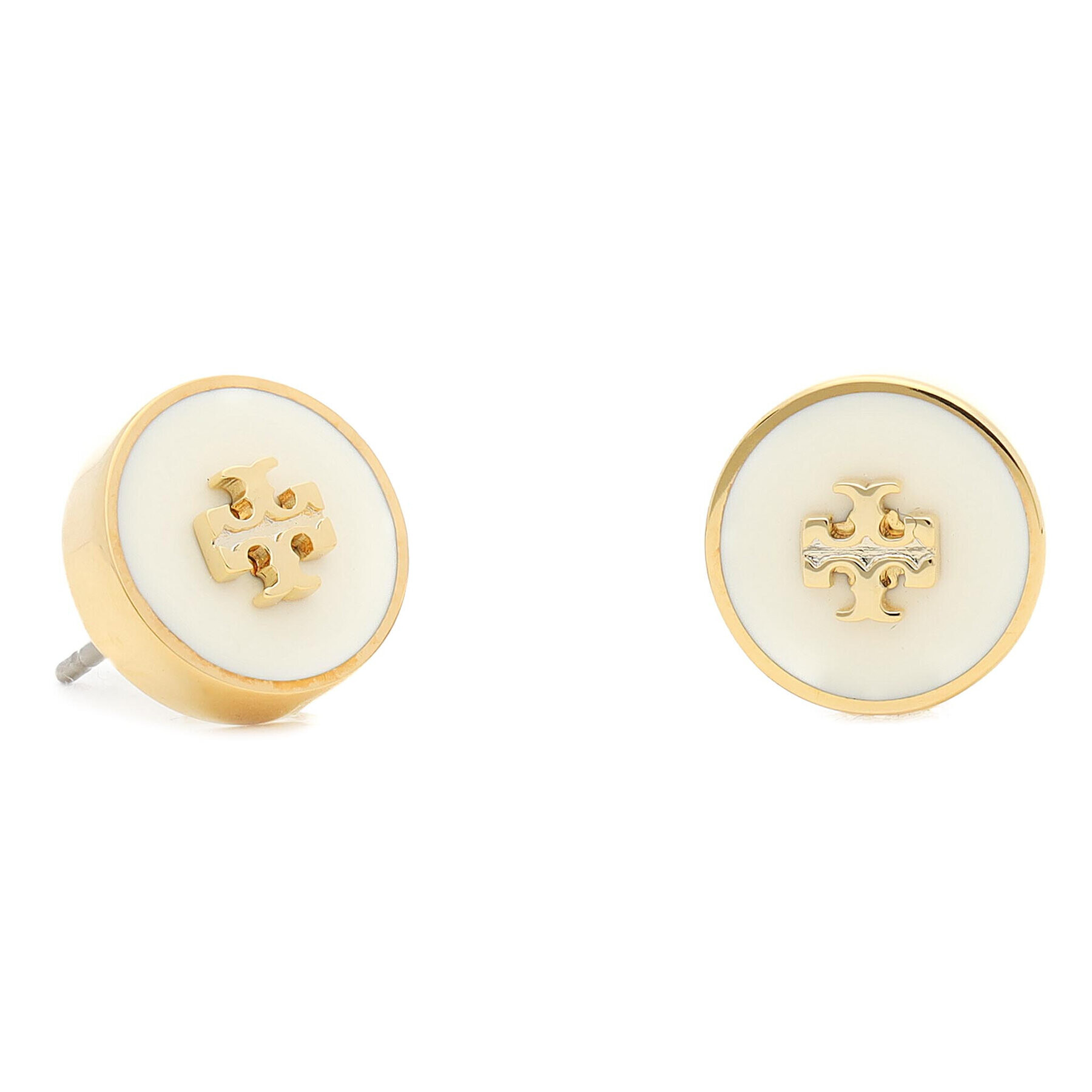 Tory Burch Cercei Kira Enamel Circle Stud Earring 64885 Auriu - Pled.ro