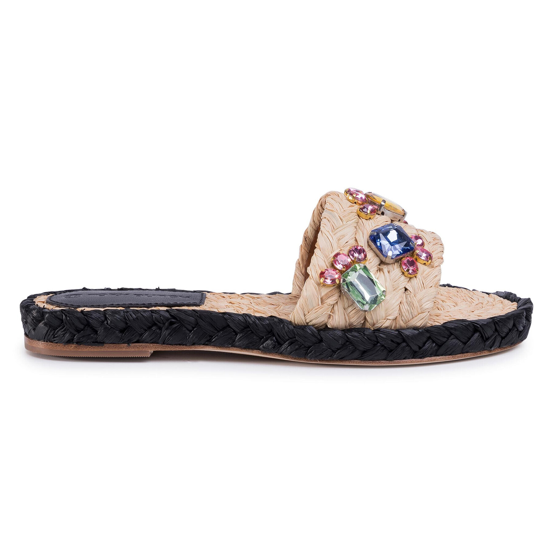 Tory Burch Espadrile Crystal Raffia Slide Raffia 63580 Bej - Pled.ro