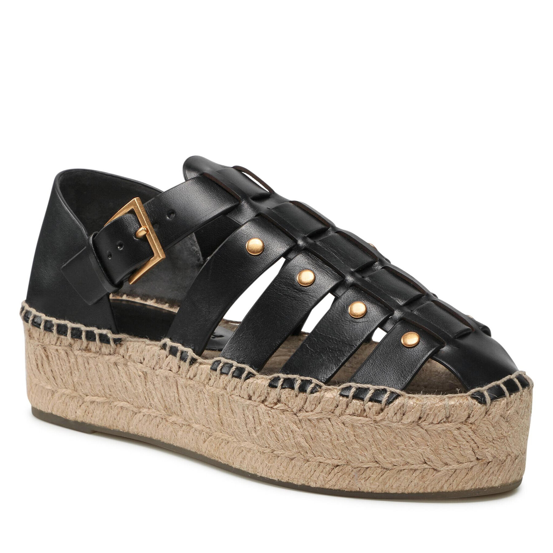 Tory Burch Espadrile Fisherman Flatform Espadrille 90554 Negru - Pled.ro