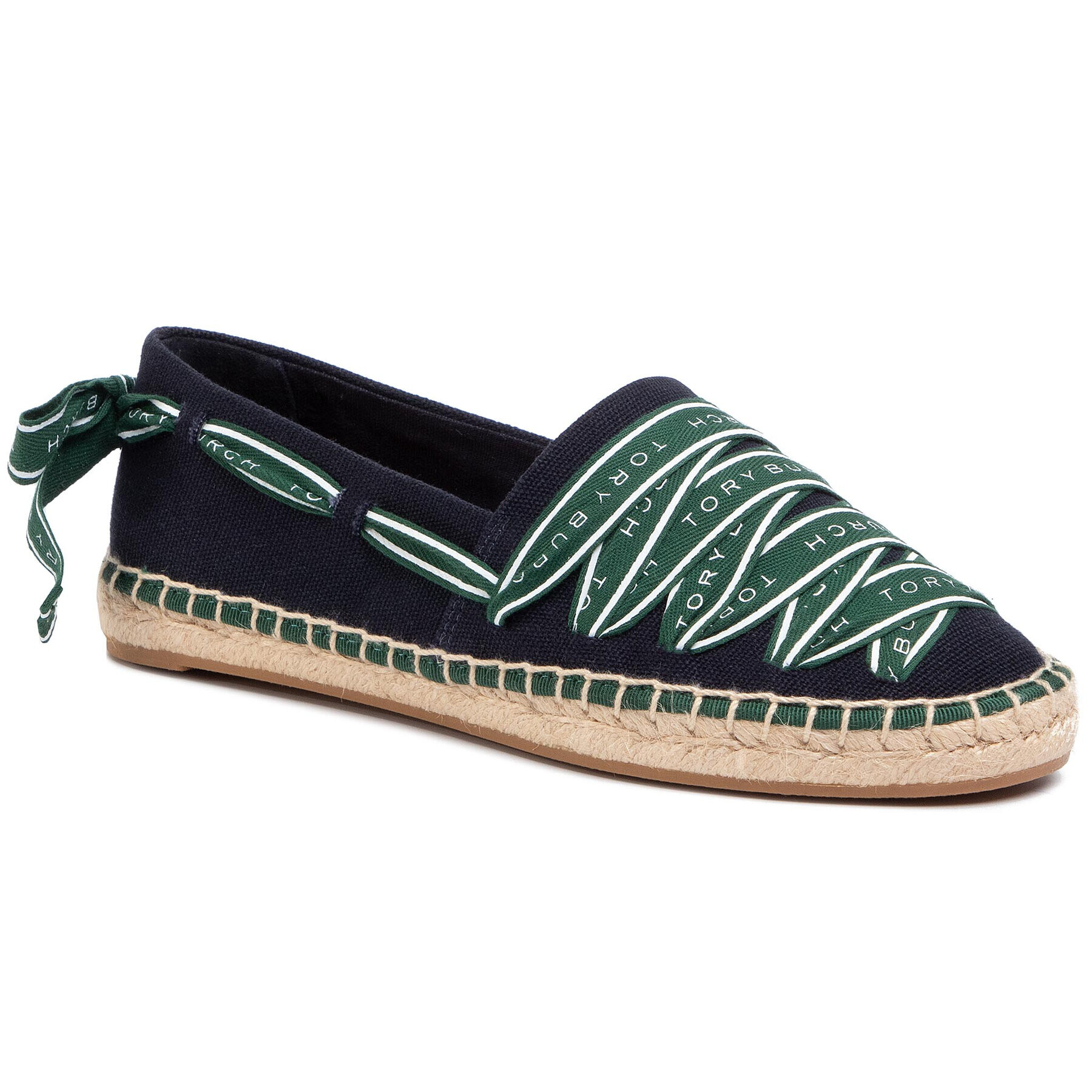 Tory Burch Espadrile Logo Grosgrain Espadrille 61318 Bleumarin - Pled.ro