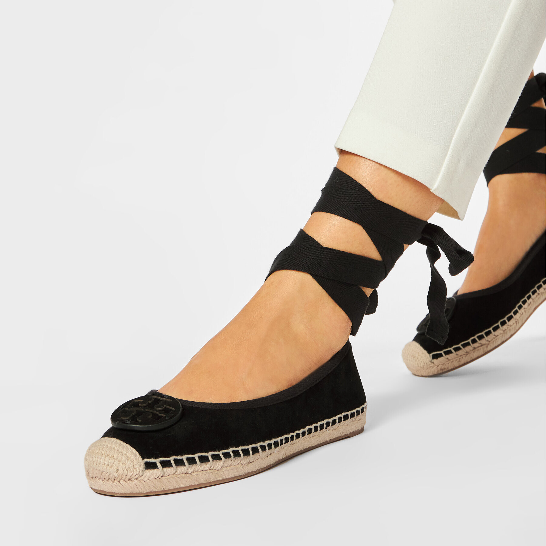 Tory Burch Espadrile Minnie Ballet Espadrille 78791 Negru - Pled.ro