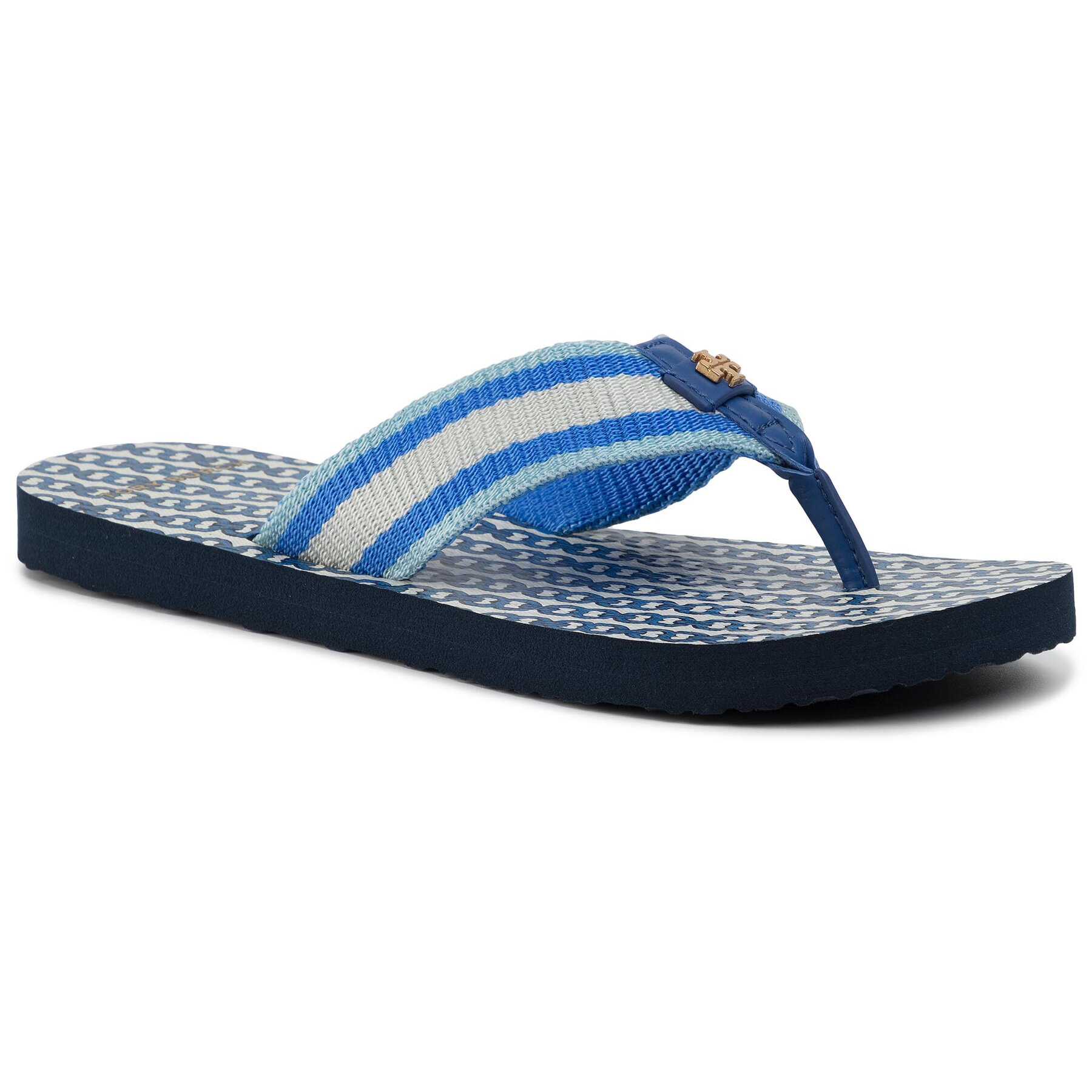 Tory Burch Flip flop Gemini Link Thin Flip Flop 61715 Albastru - Pled.ro