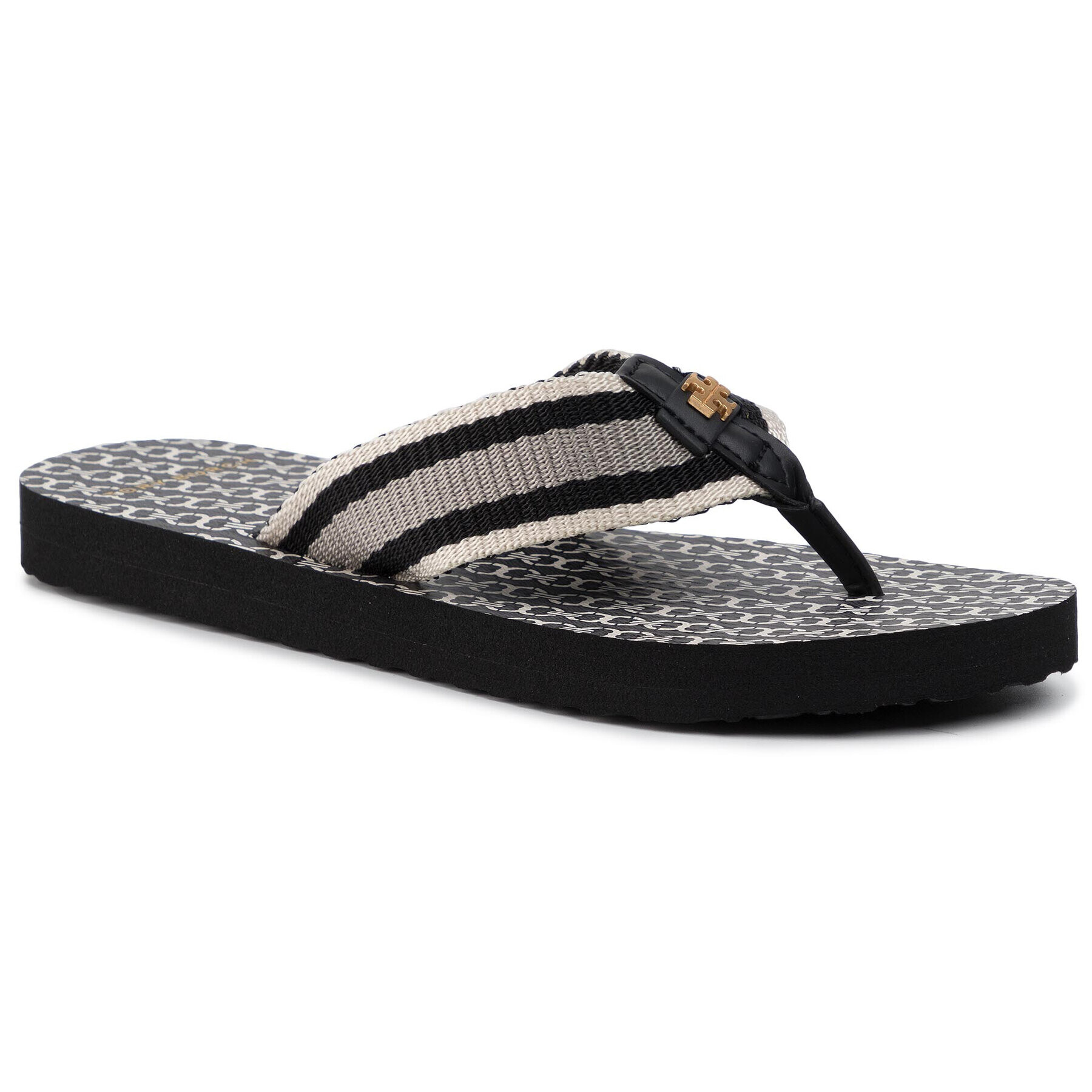 Tory Burch Flip flop Gemini Link Thin Flip Flop 61715 Negru - Pled.ro