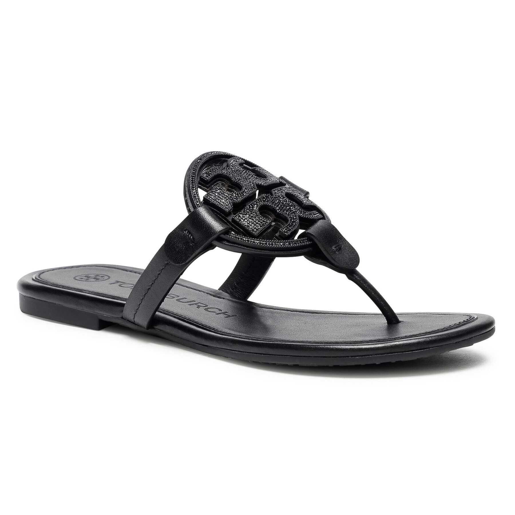 Tory Burch Flip flop Metal Miller Embellished Sandal 79535 Negru - Pled.ro