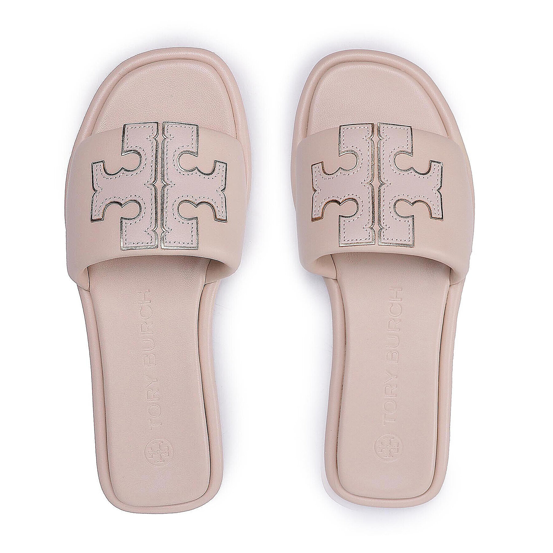 Tory Burch Șlapi Double Sport Slide 79985 Bej - Pled.ro