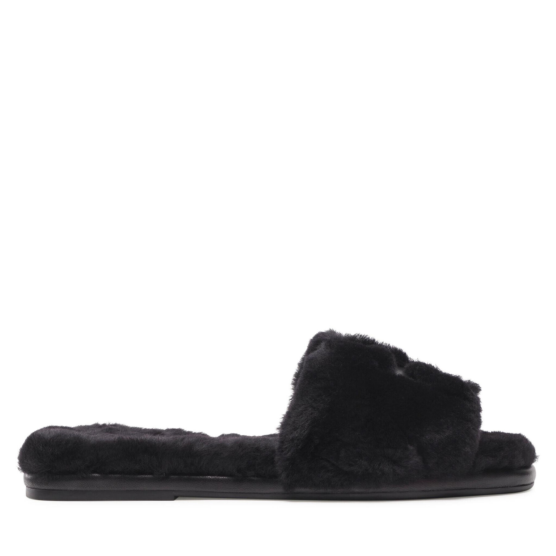 Tory Burch Șlapi Double T Shearling 83484 Negru - Pled.ro