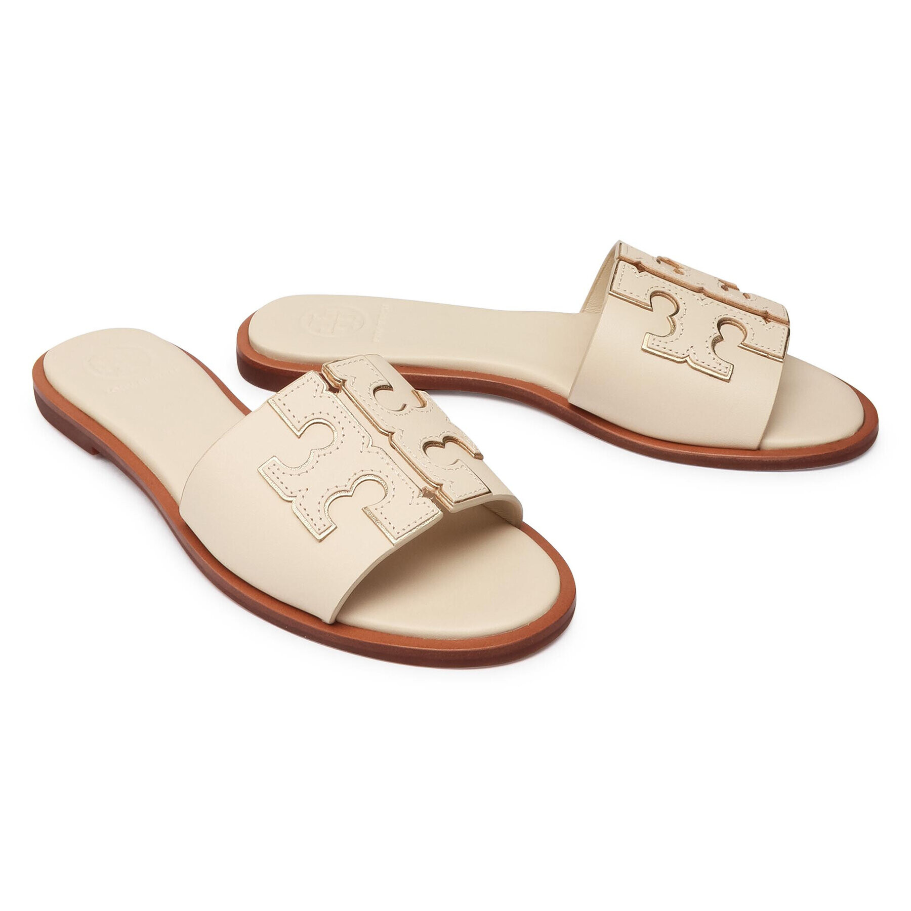 Tory Burch Șlapi Ines Slide 50109 Bej - Pled.ro