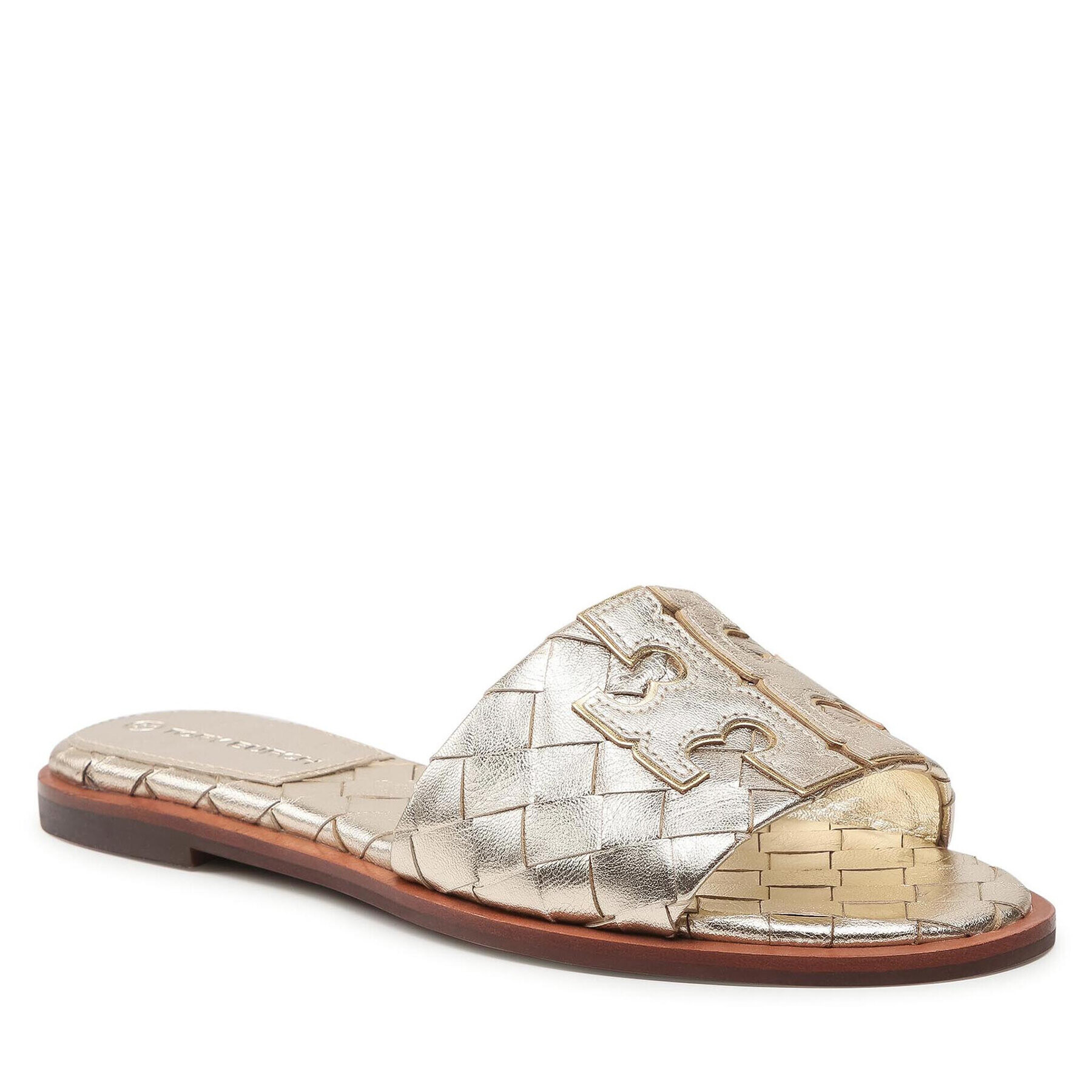 Tory Burch Șlapi Inver Woven Slide 84594 Auriu - Pled.ro