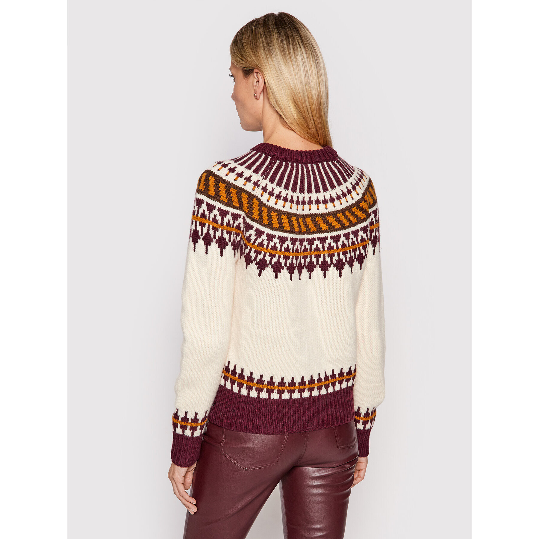 Tory Burch Pulover Fair Isle 84420 Bej Regular Fit - Pled.ro