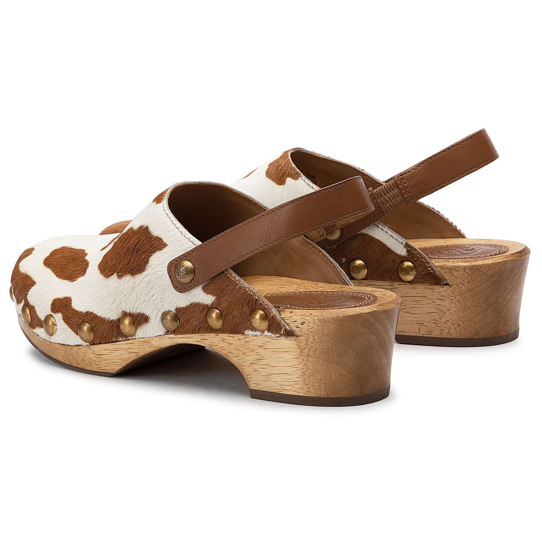 Tory Burch Saboți Blythe 50MM Studded Clog 56904 Alb - Pled.ro