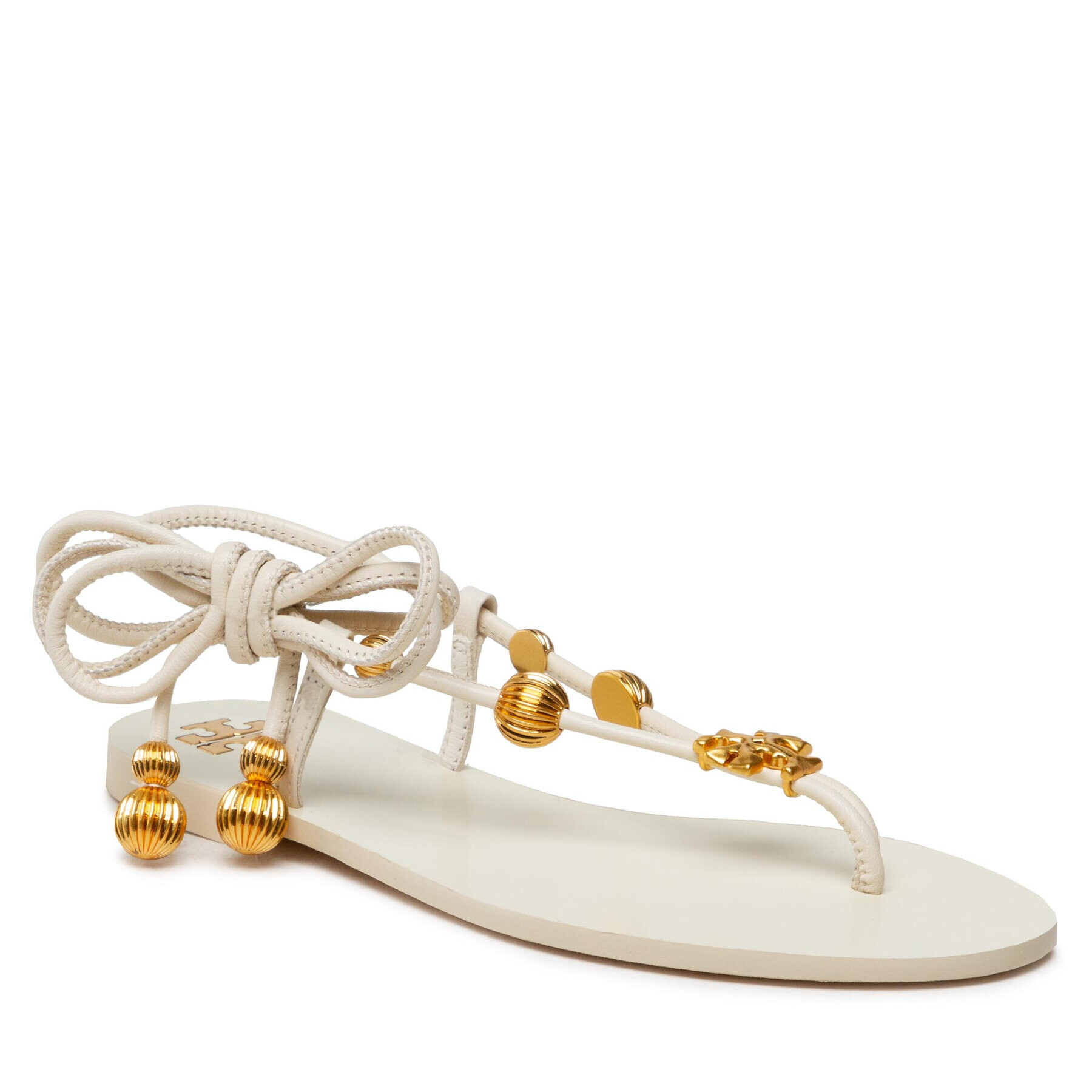 Tory Burch Sandale Capri Flat Lace Up Sandal 80044 Bej - Pled.ro