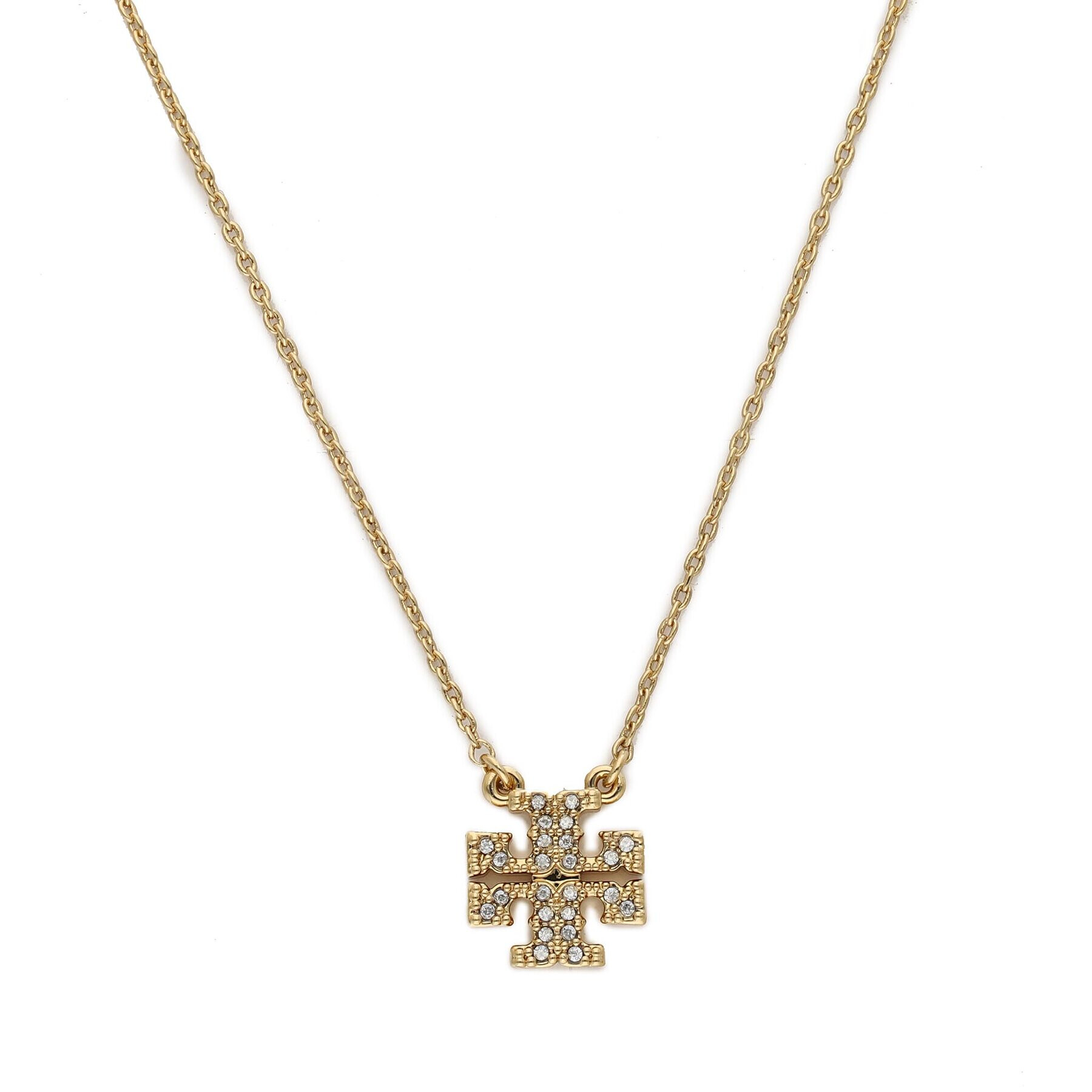 Tory Burch Set colier și cercei Kira Pave Pendant And Stud Earring Set 145510 Auriu - Pled.ro