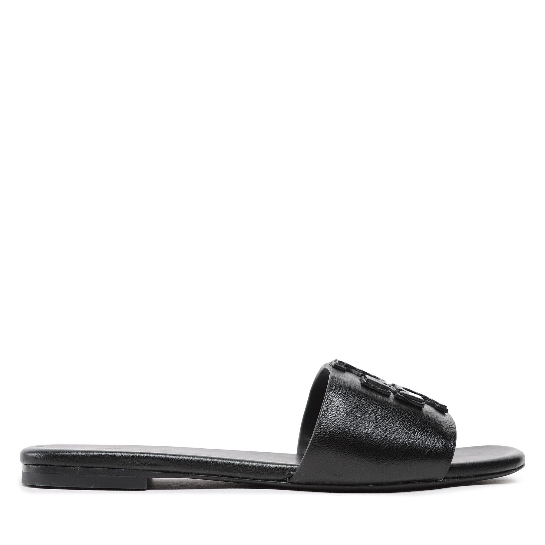 Tory Burch Șlapi Double Stack Logo Slide 149466 Negru - Pled.ro