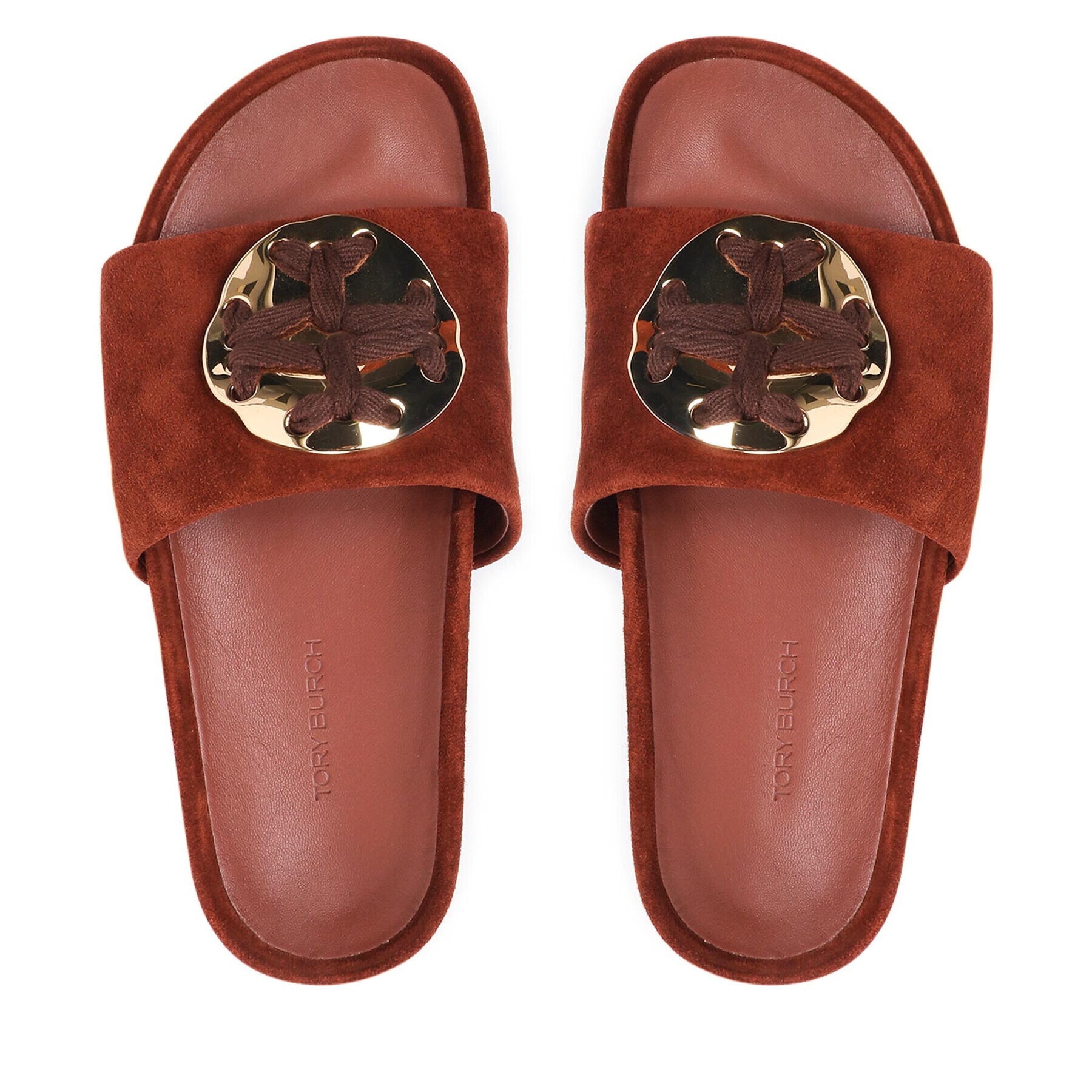 Tory Burch Șlapi Patus Logo Sandal 136989 Maro - Pled.ro