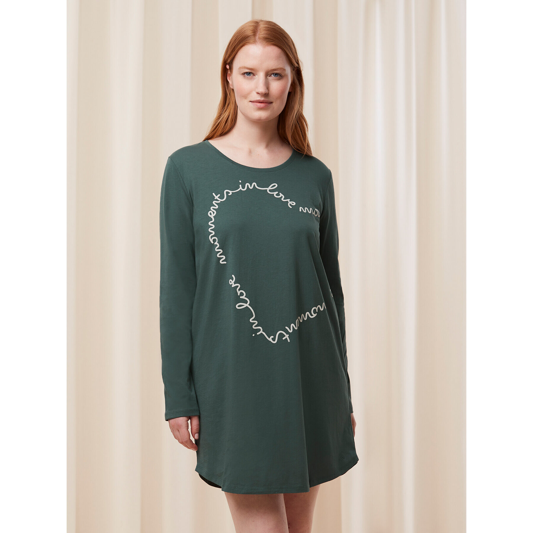 Triumph Cămașă de noapte Nightdresses NDK 03 LSL X 10216556 Verde - Pled.ro