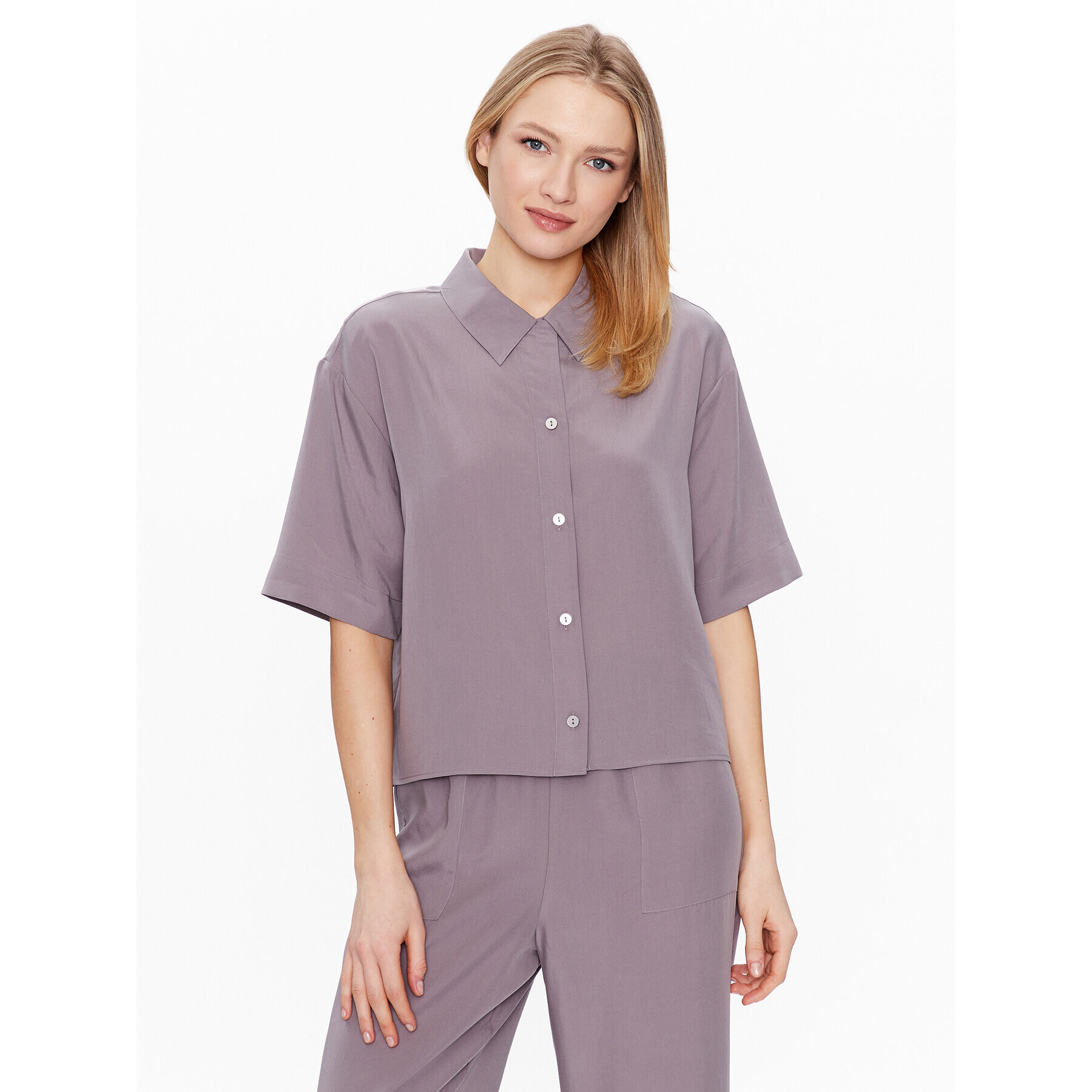 Triumph Cămașă pijama Boyfriend MyWear 10214831 Gri Oversize - Pled.ro