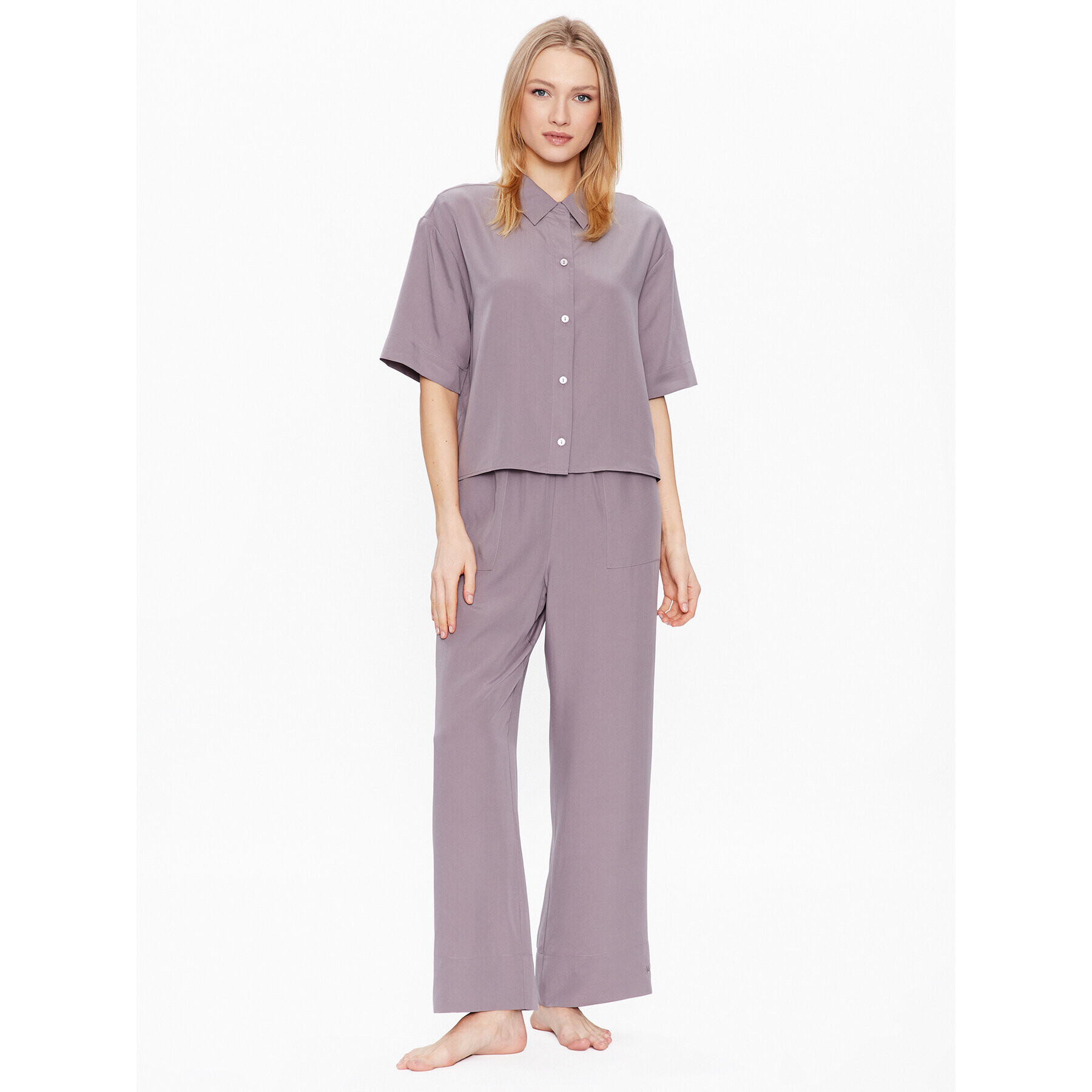 Triumph Cămașă pijama Boyfriend MyWear 10214831 Gri Oversize - Pled.ro