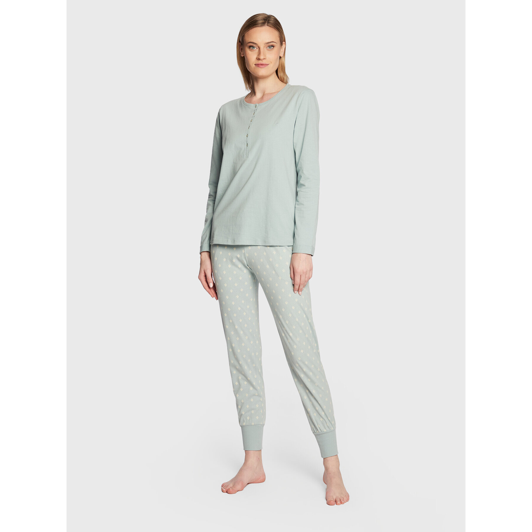 Triumph Cămașă pijama Mix & Match 10209572 Albastru Regular Fit - Pled.ro