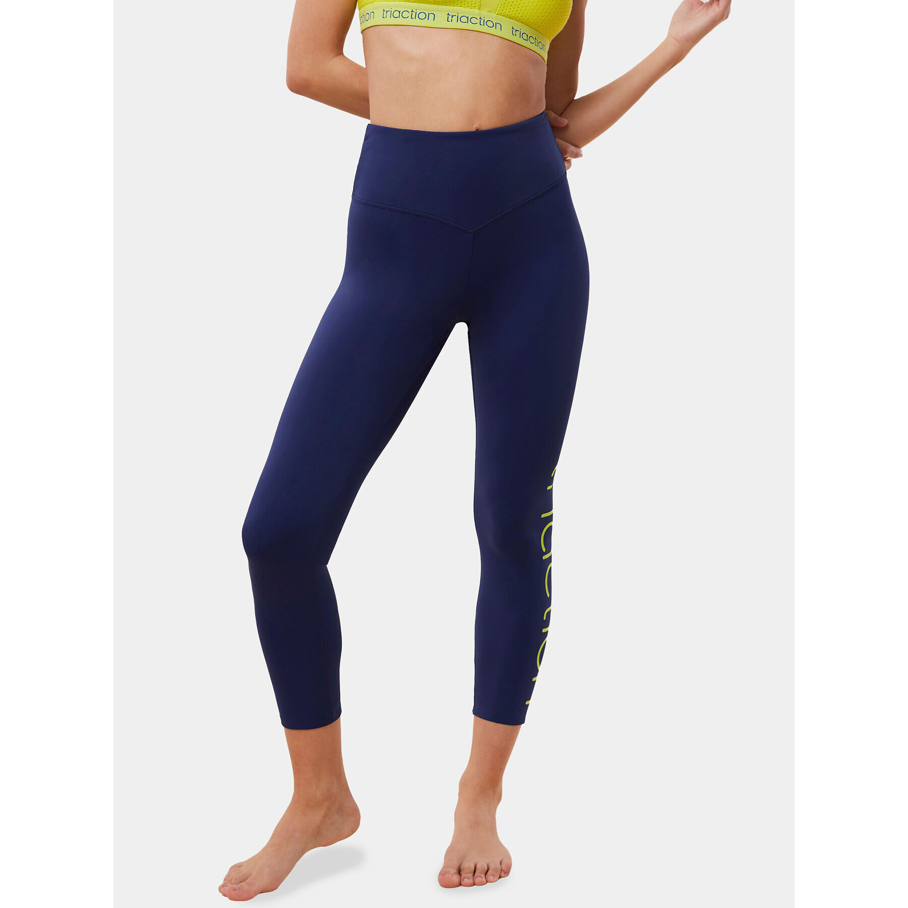 Triumph Colanți Cardio RTW 7/8 High Waist Leggings Logo 10215957 Bleumarin Slim Fit - Pled.ro