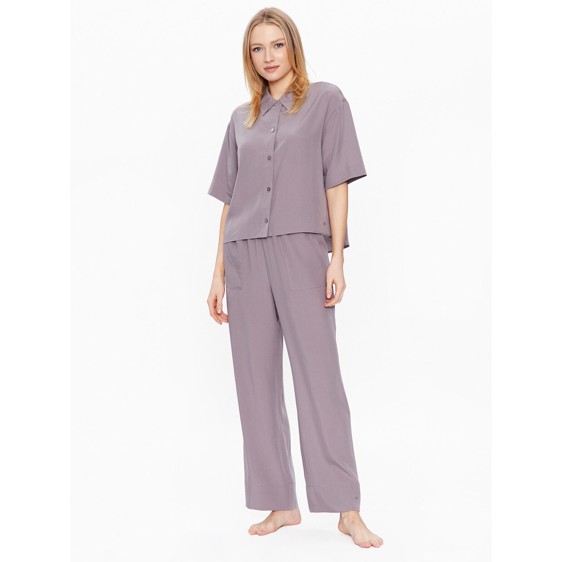 Triumph Pantaloni pijama Boyfriend MyWear 10214830 Gri Relaxed Fit - Pled.ro