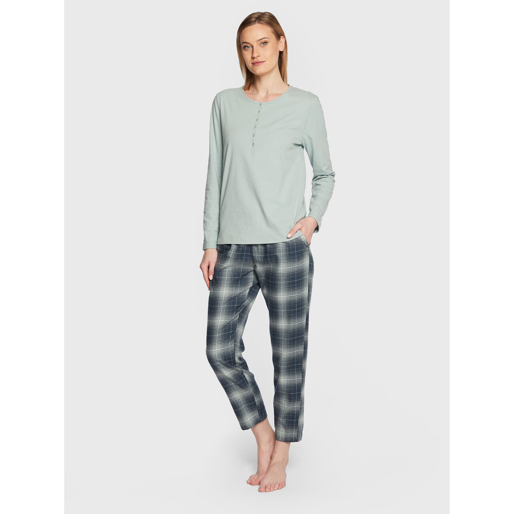 Triumph Pantaloni pijama Mix & Match 10209595 Albastru Relaxed Fit - Pled.ro