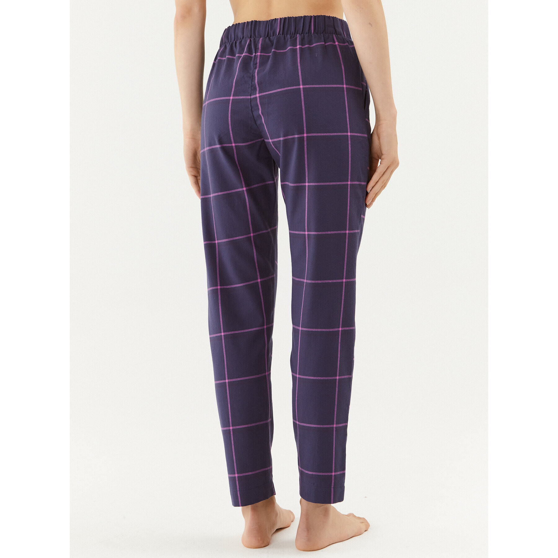 Triumph Pantaloni pijama Mix & Match Tapered Trouser Flannel 01 X 10216530 Bleumarin Regular Fit - Pled.ro