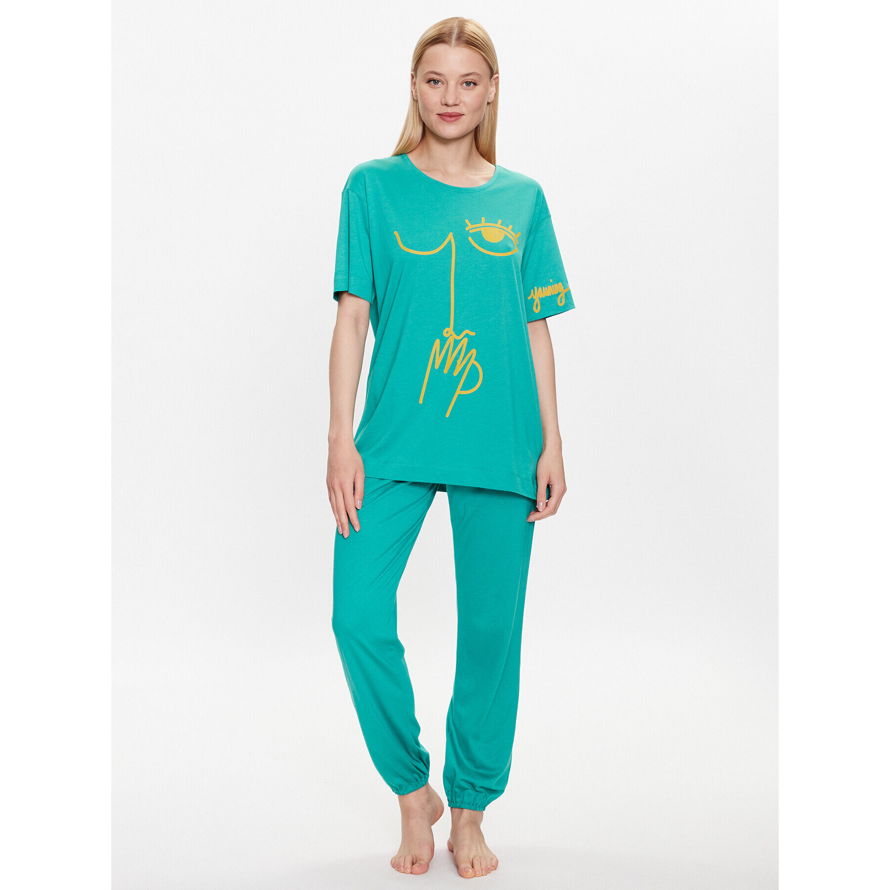 Triumph Pijama 10214839 Verde Relaxed Fit - Pled.ro