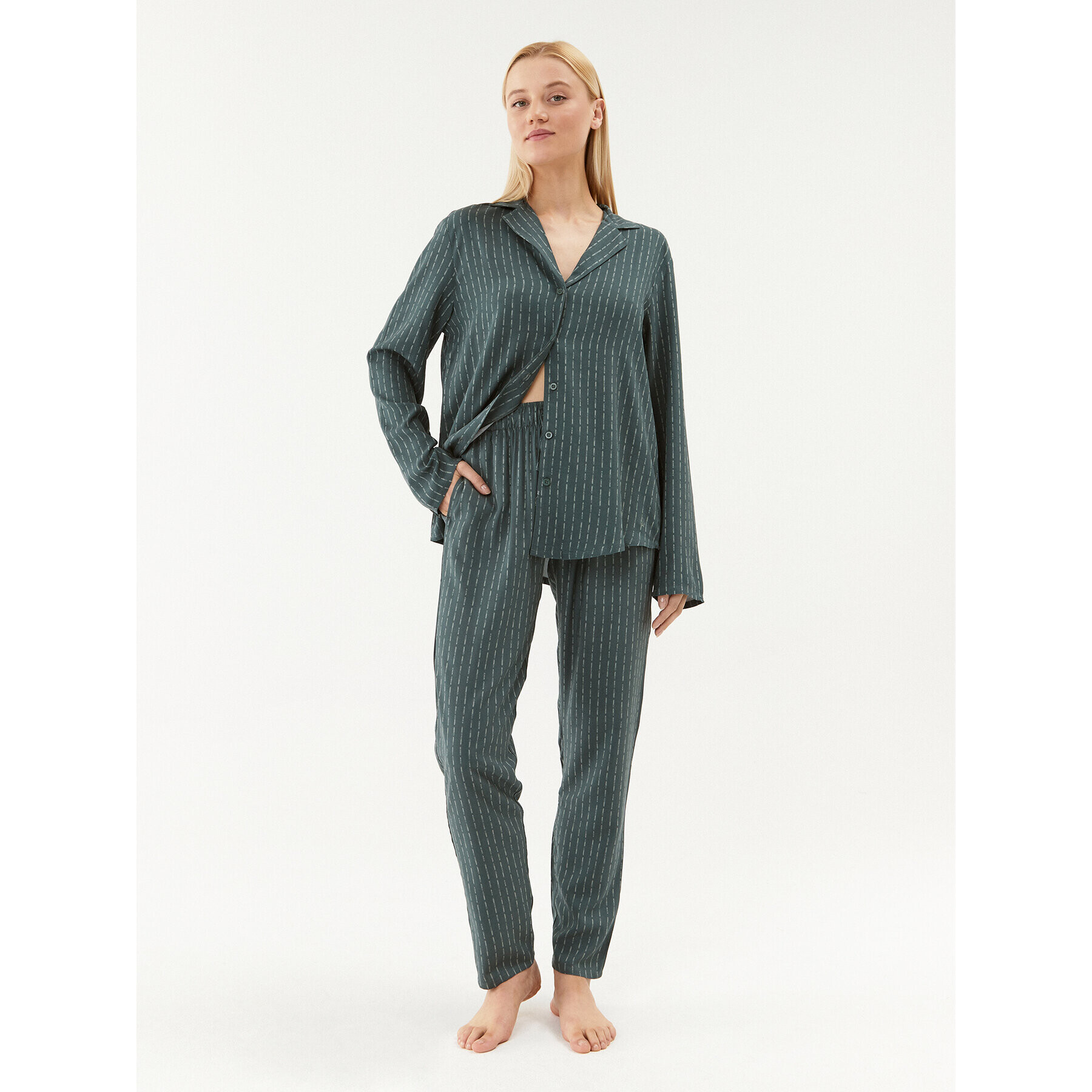 Triumph Pijama 10216596 Verde Relaxed Fit - Pled.ro