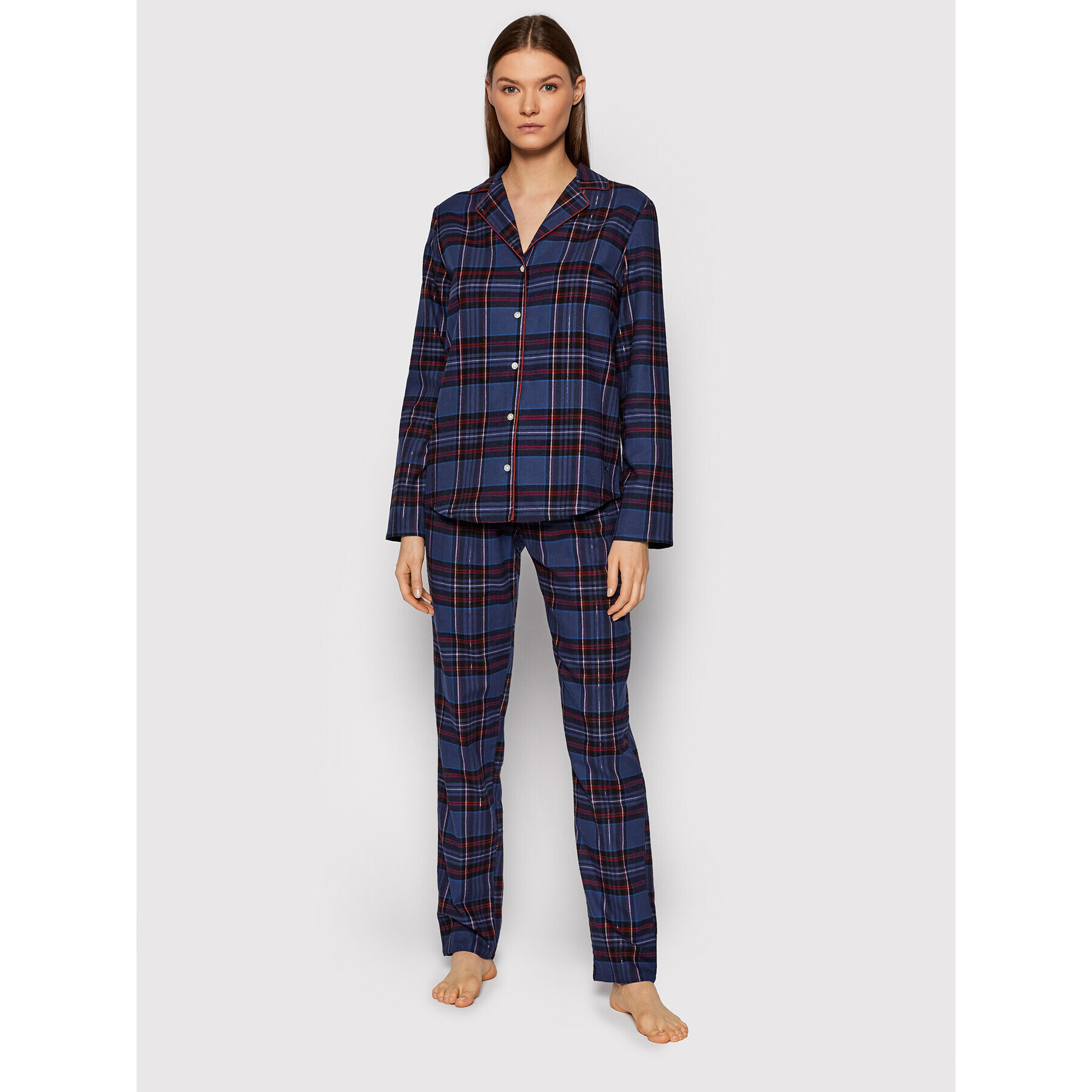 Triumph Pijama Boyfriend 10209563 Bleumarin Relaxed Fit - Pled.ro