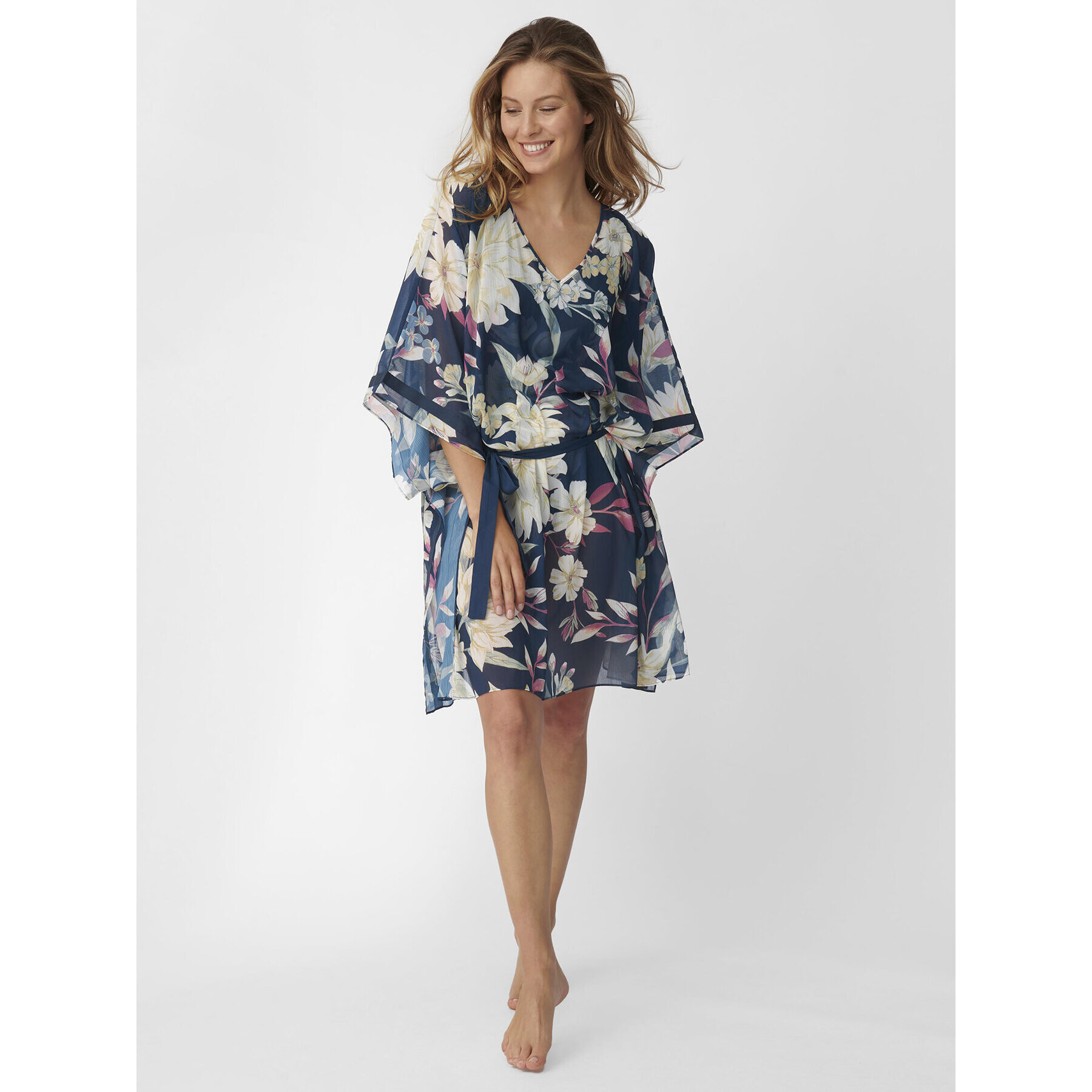 Triumph Poncho Botanical Leaf 10211170 Bleumarin Relaxed Fit - Pled.ro