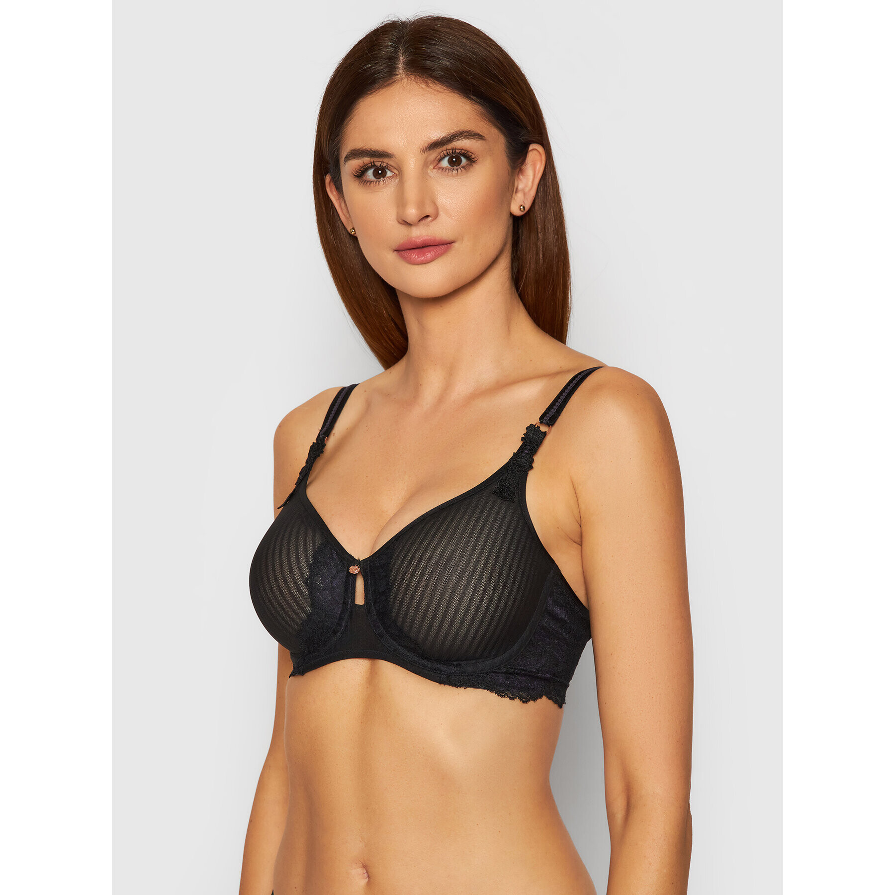 Triumph Sutien cu armătură Peony Florale 10207994 Negru - Pled.ro