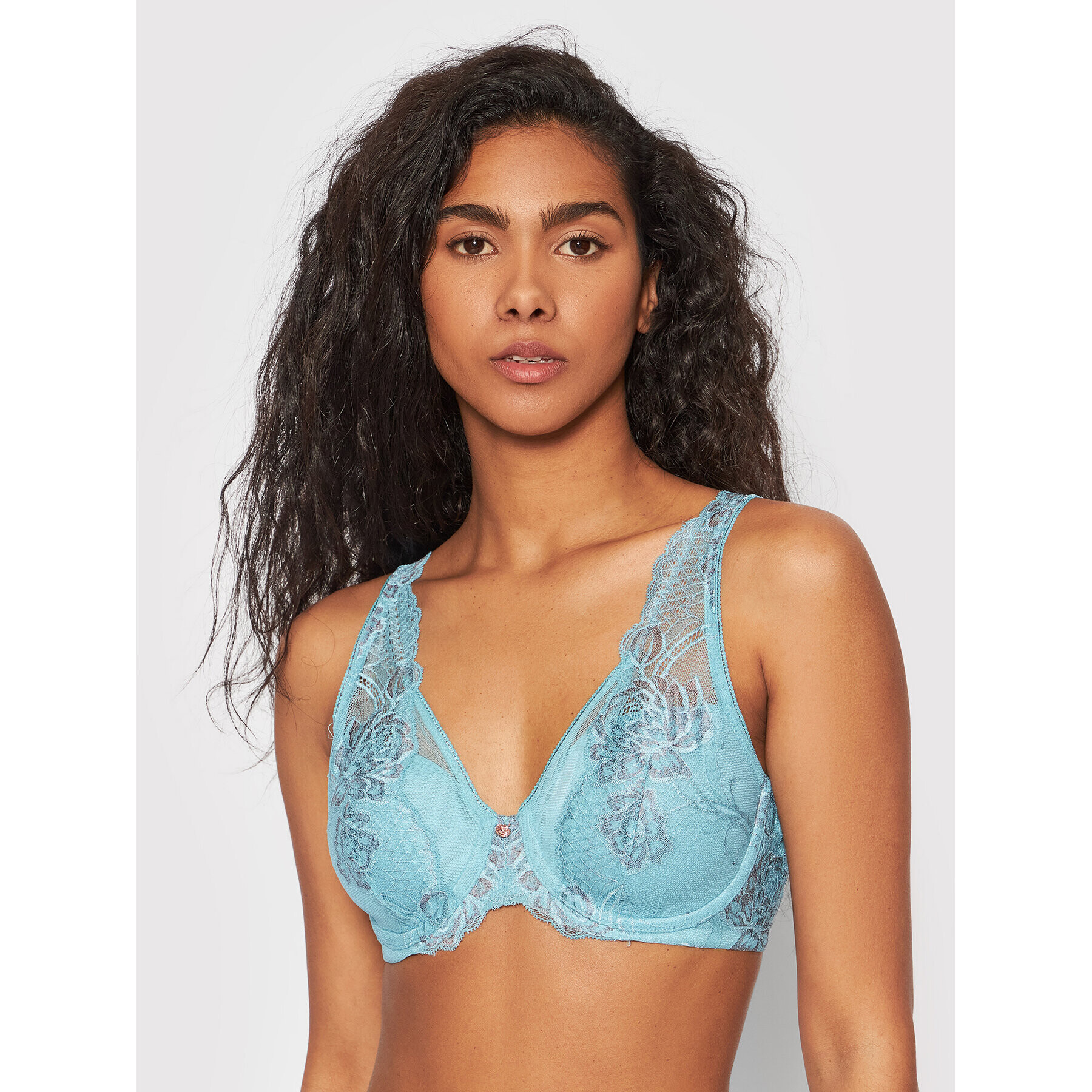 Triumph Sutien cu armătură Wild Peony Florale 10209627 Albastru - Pled.ro