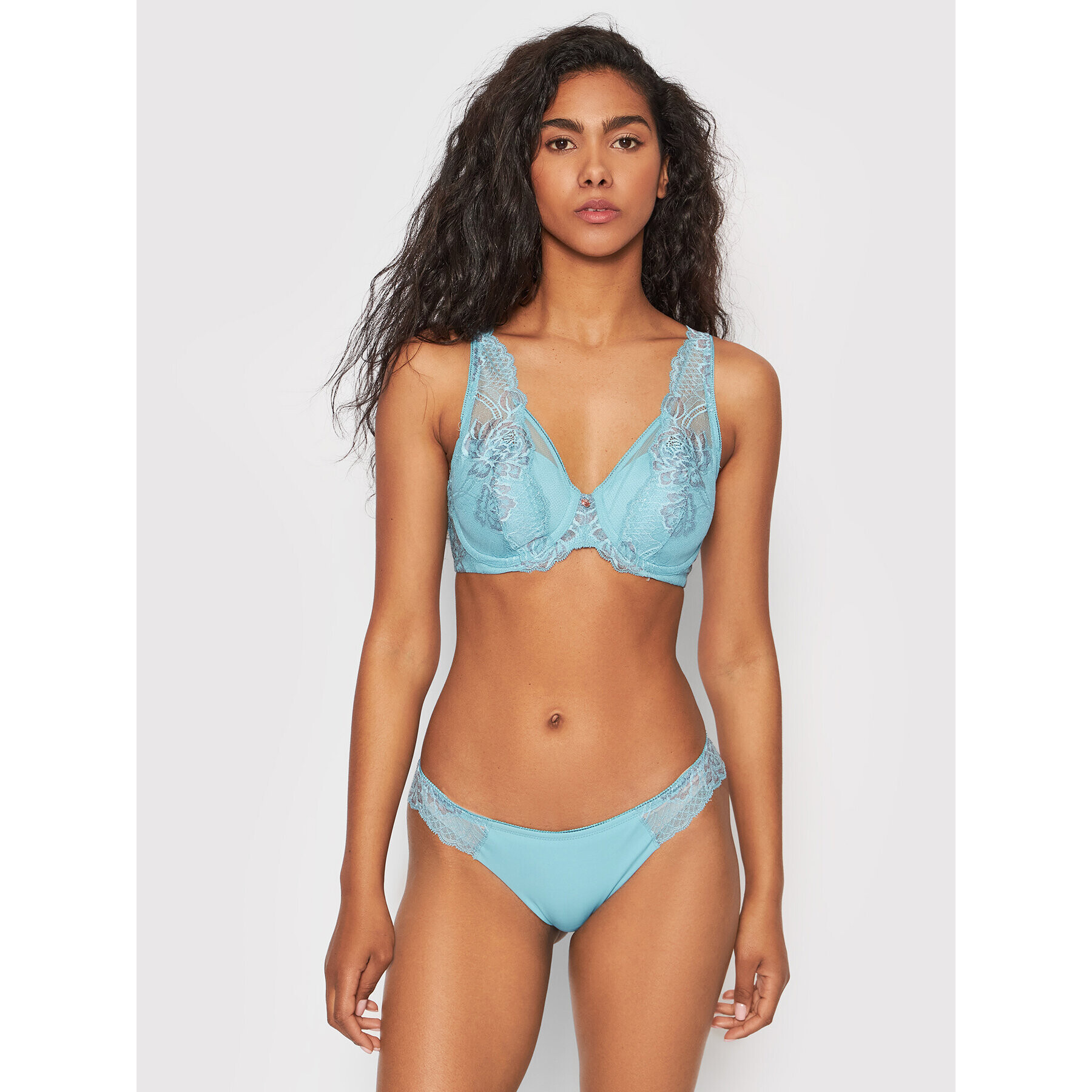 Triumph Sutien cu armătură Wild Peony Florale 10209627 Albastru - Pled.ro