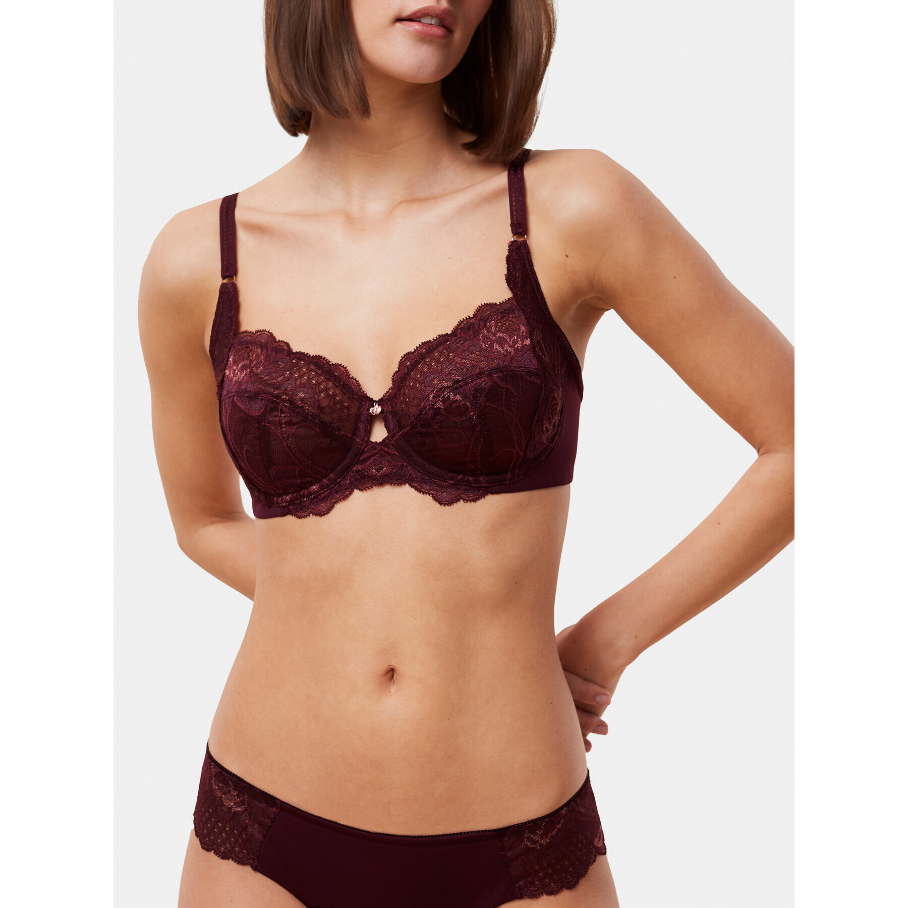 Triumph Sutien cu armătură Wild Peony Florale W 10209608 Vișiniu - Pled.ro