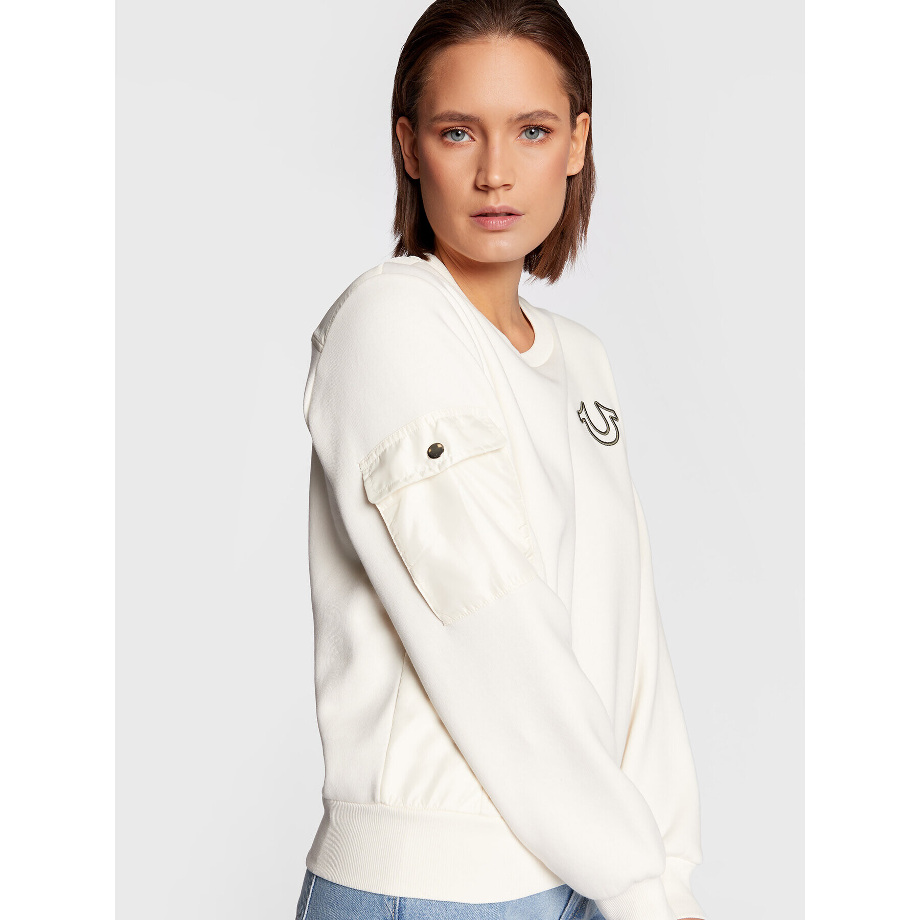 True Religion Bluză Utility 205634 Alb Regular Fit - Pled.ro