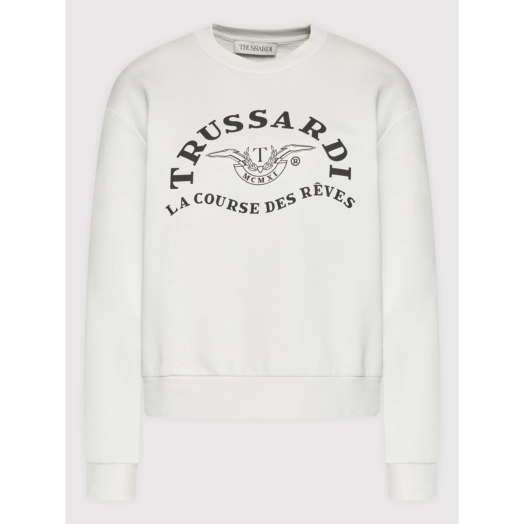 Trussardi Bluză Logo 56F00191 Alb Relaxed Fit - Pled.ro