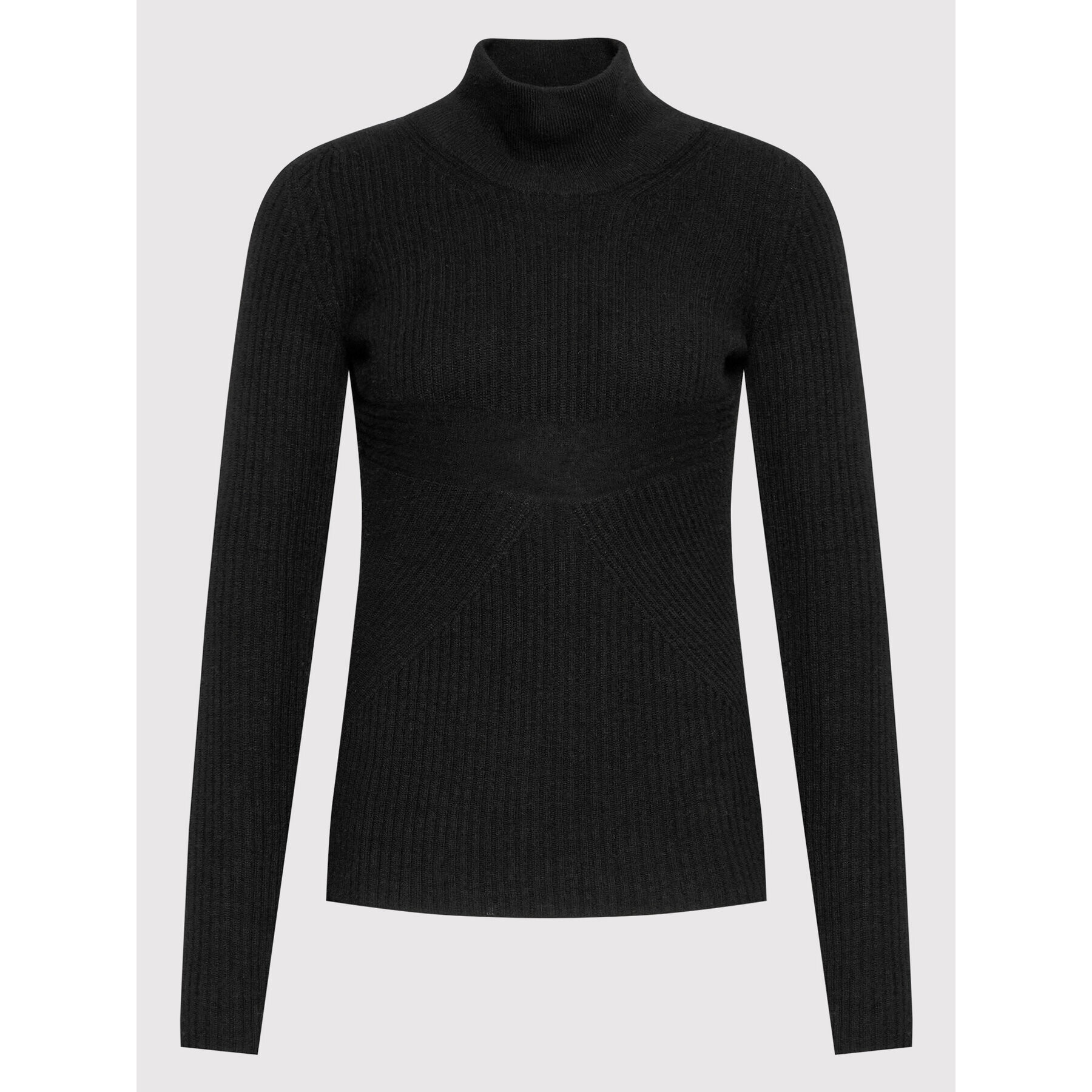 Trussardi Bluză cu gât Archive Ribs 56M00532 Negru Regular Fit - Pled.ro