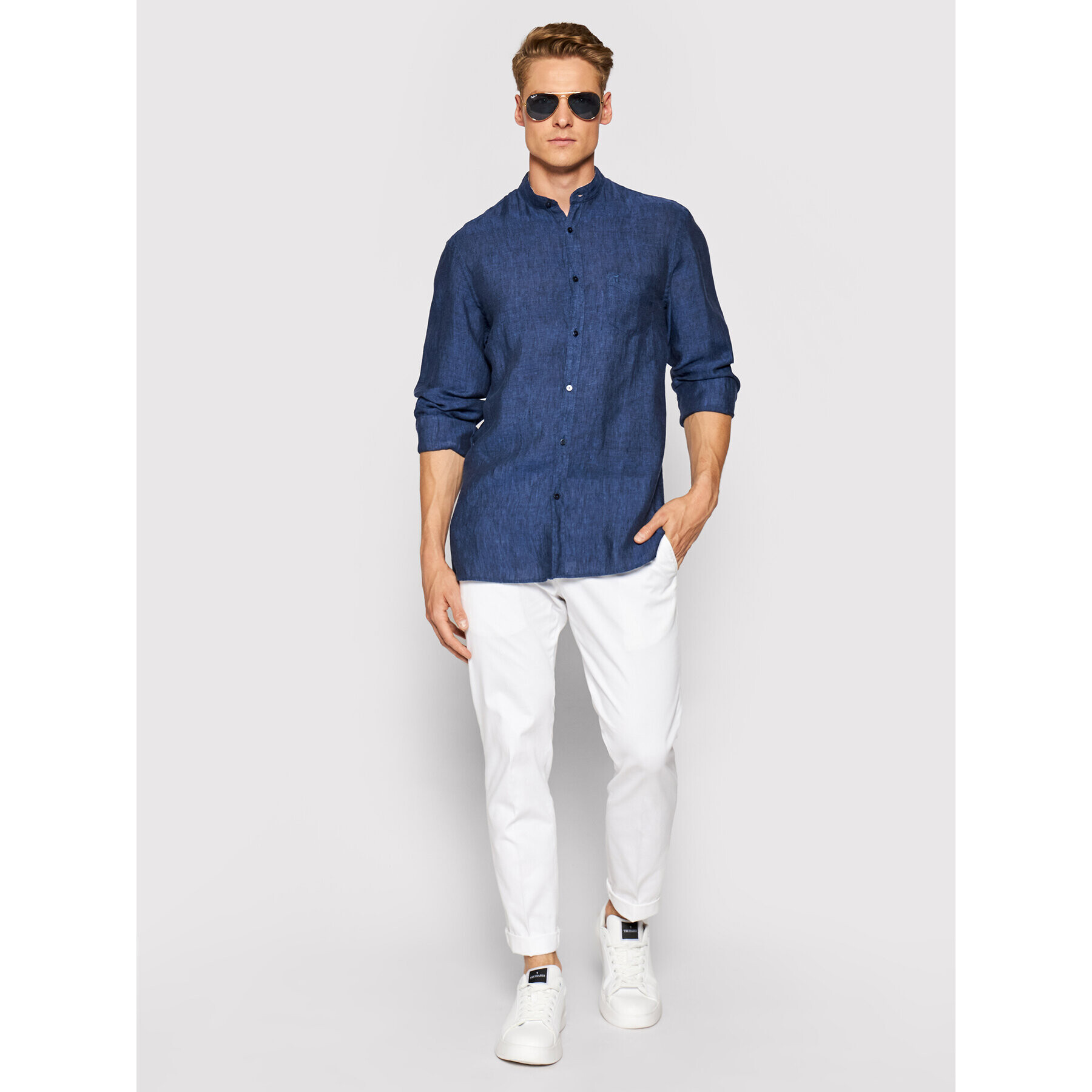 Trussardi Cămașă 52C00154 Bleumarin Close Fit - Pled.ro