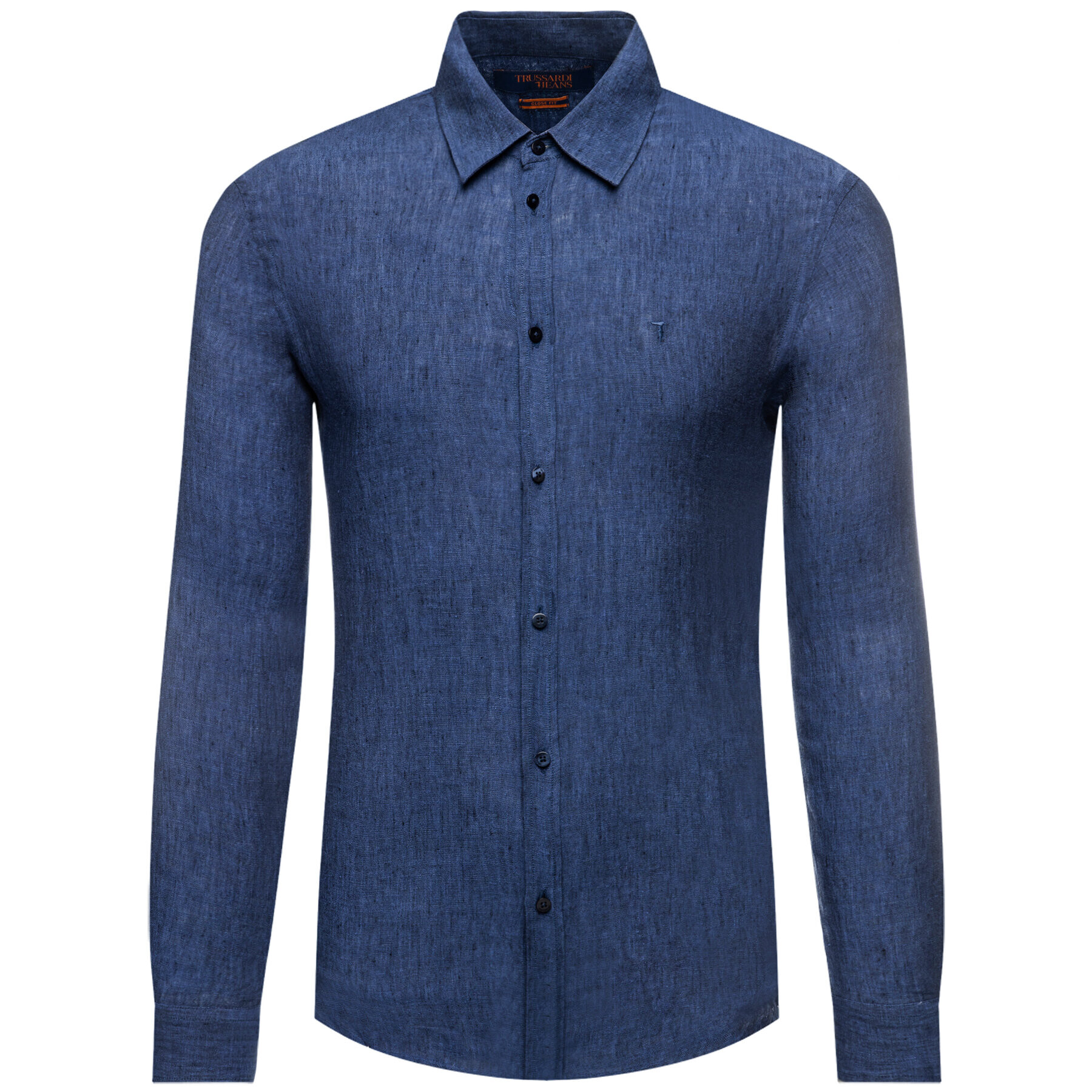 Trussardi Cămașă Yarn Dyed 52C00212 Bleumarin Close Fit - Pled.ro