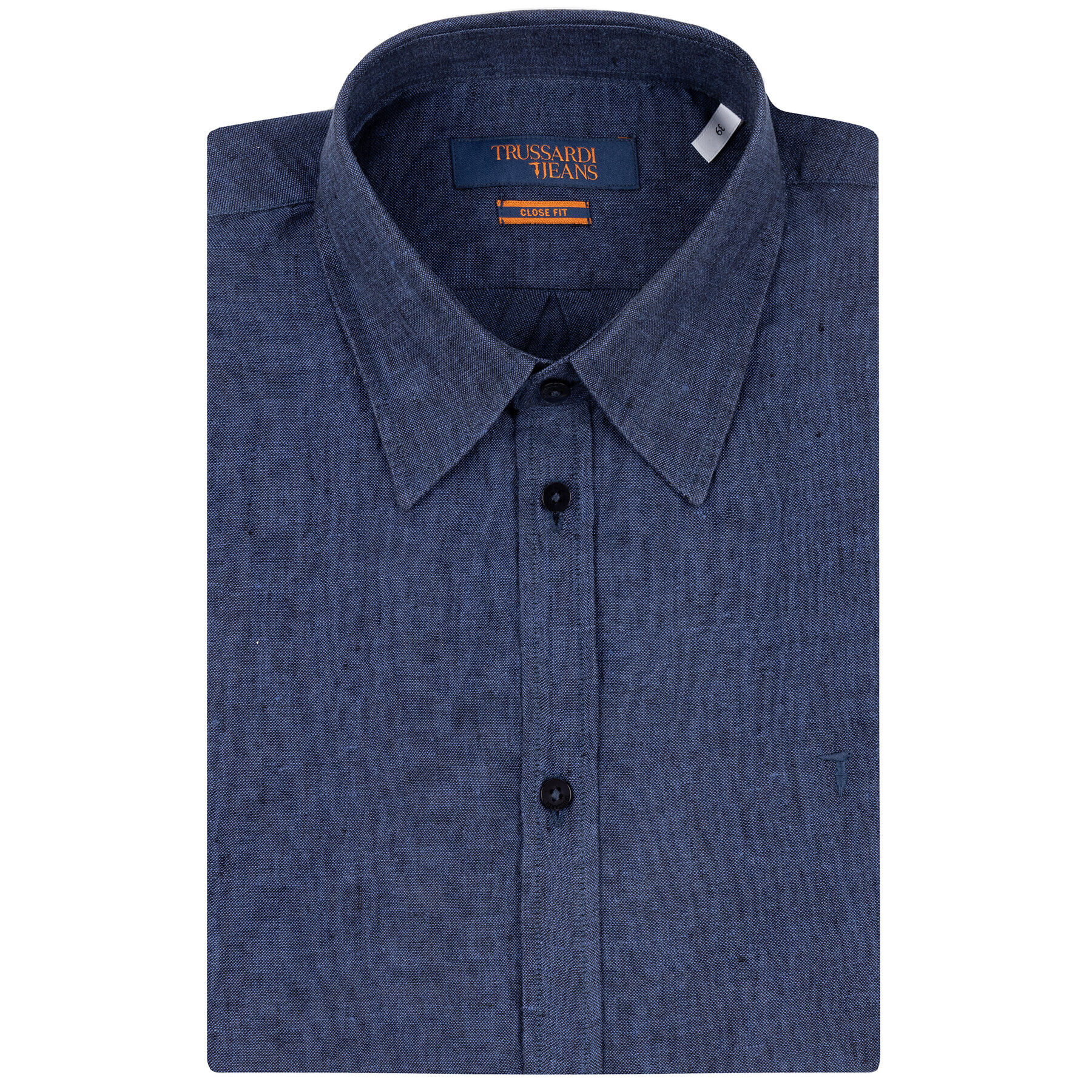 Trussardi Cămașă Yarn Dyed 52C00212 Bleumarin Close Fit - Pled.ro