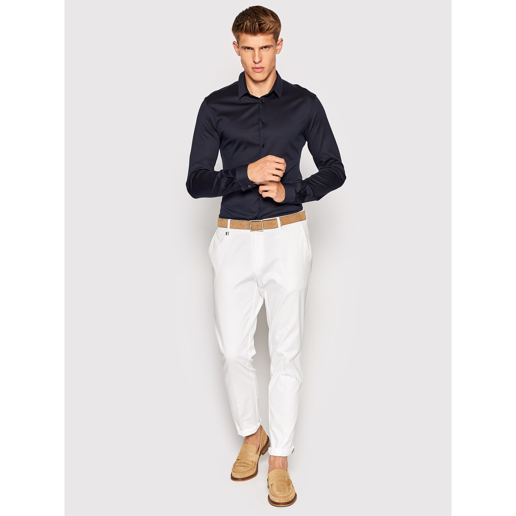 Trussardi Cămașă Mercerized 52C00281 Bleumarin Slim Fit - Pled.ro