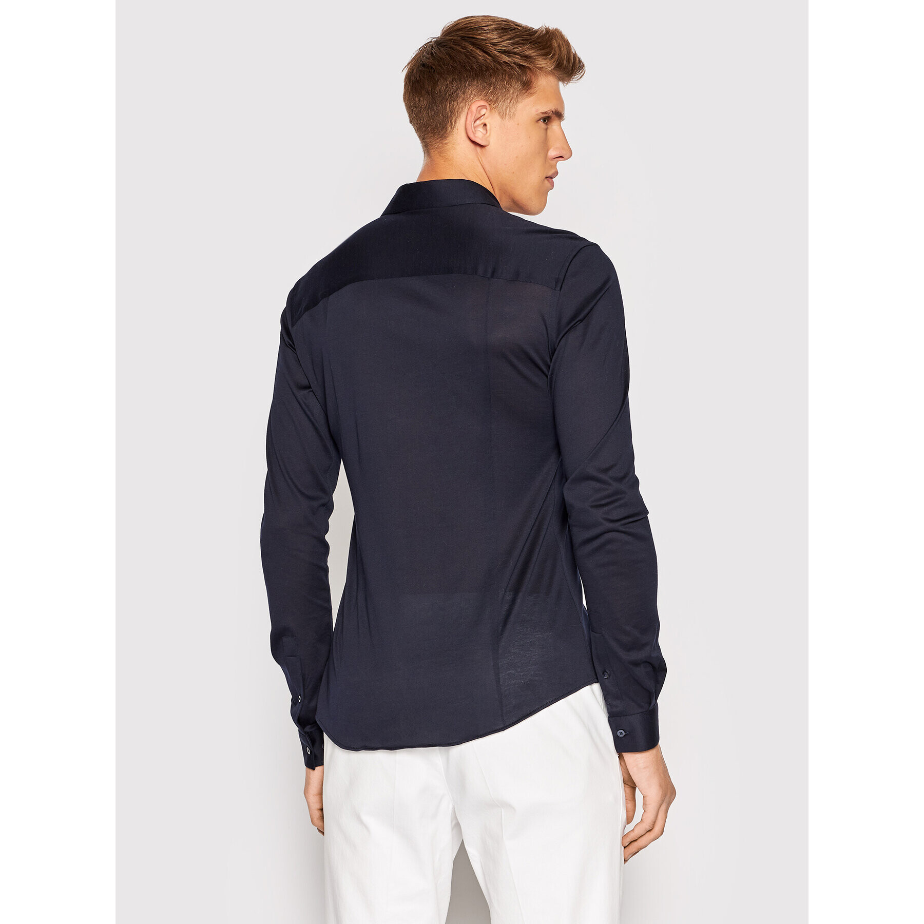 Trussardi Cămașă Mercerized 52C00281 Bleumarin Slim Fit - Pled.ro