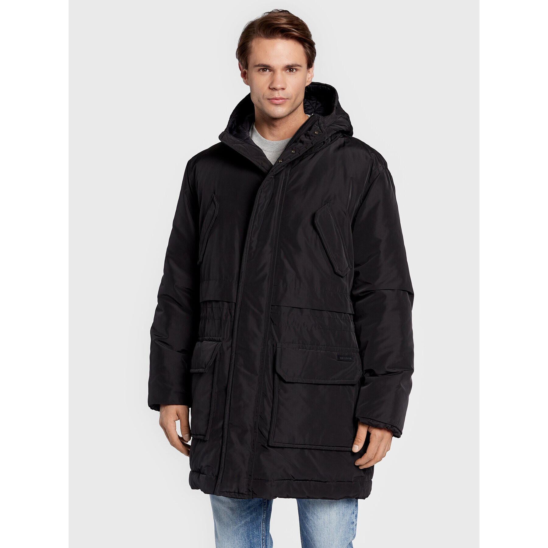 Trussardi Geacă de iarnă 52S00745 Negru Regular Fit - Pled.ro